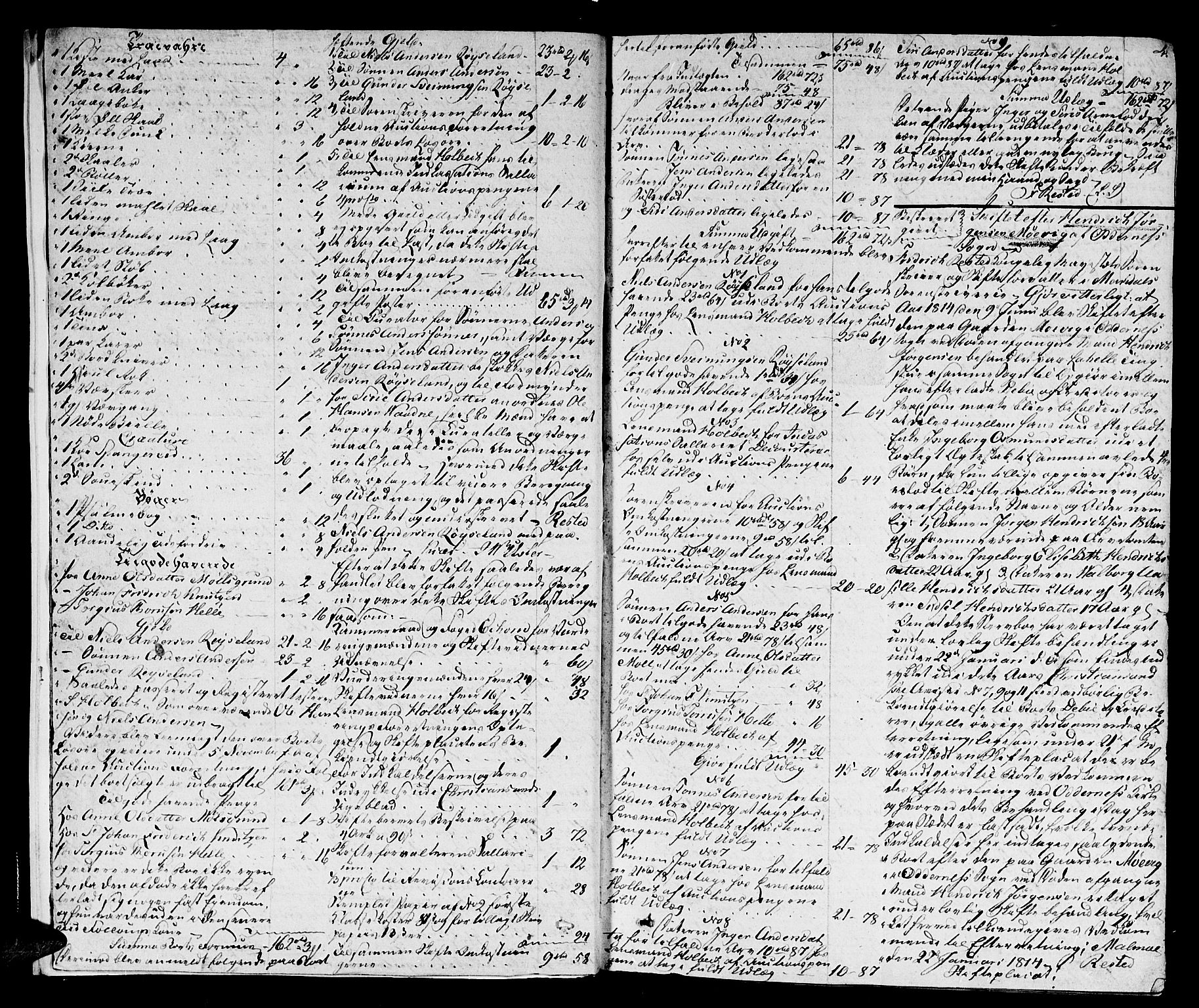 Mandal sorenskriveri, SAK/1221-0005/001/H/Hc/L0039: Skifteprotokoll  med register nr 15a, 1815-1825, p. 3b-4a