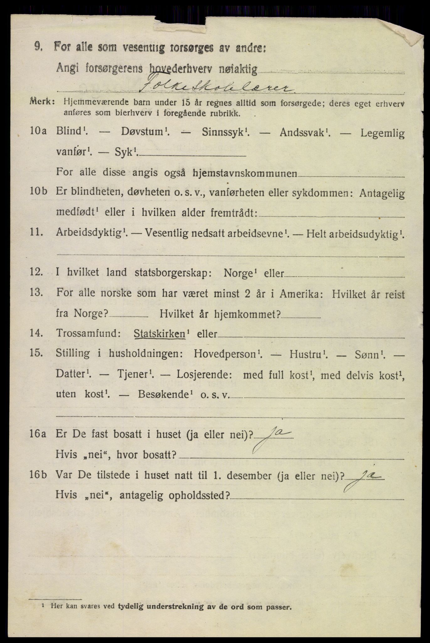 SAH, 1920 census for Fåberg, 1920, p. 3453