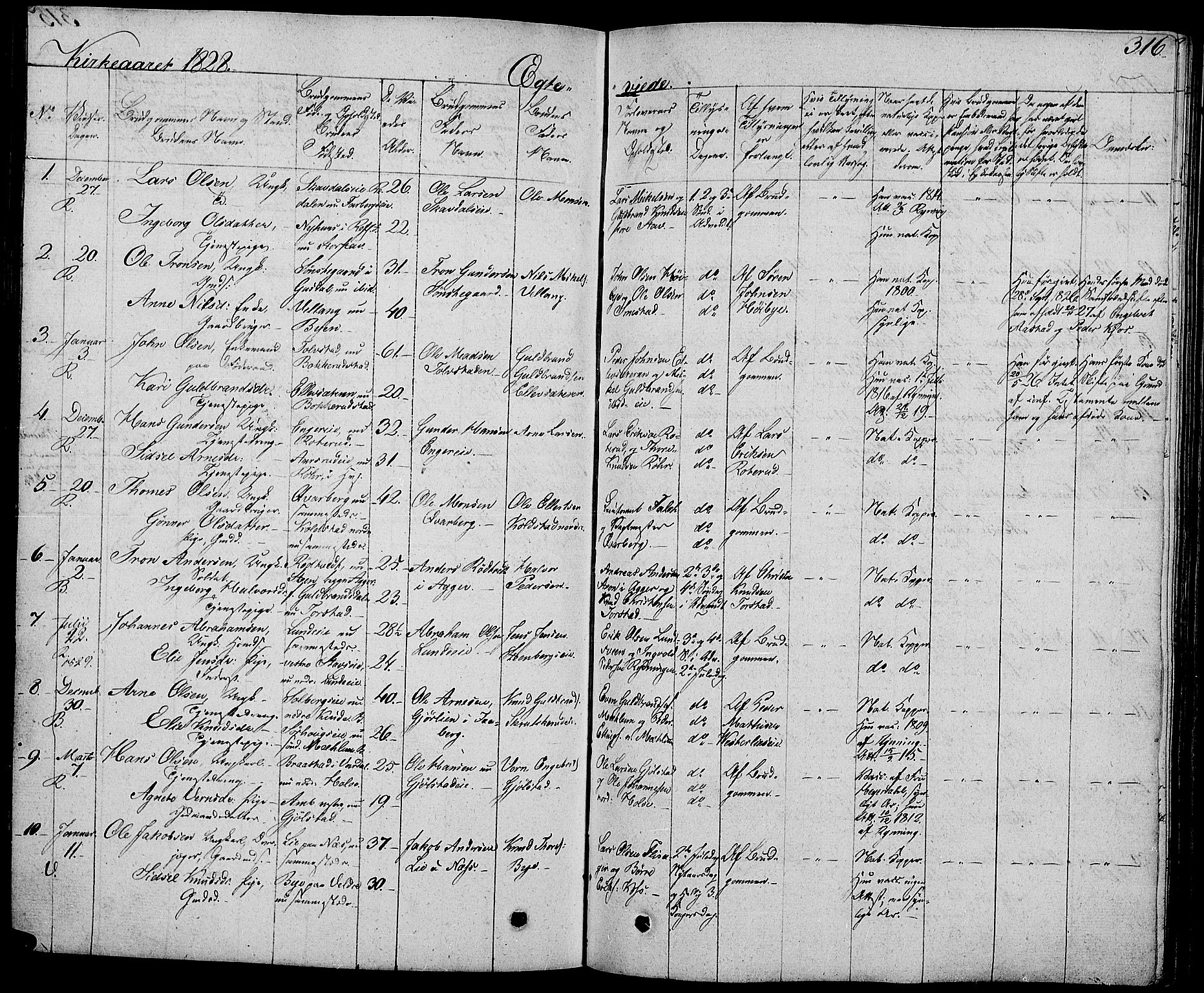 Ringsaker prestekontor, SAH/PREST-014/L/La/L0004: Parish register (copy) no. 4, 1827-1838, p. 316