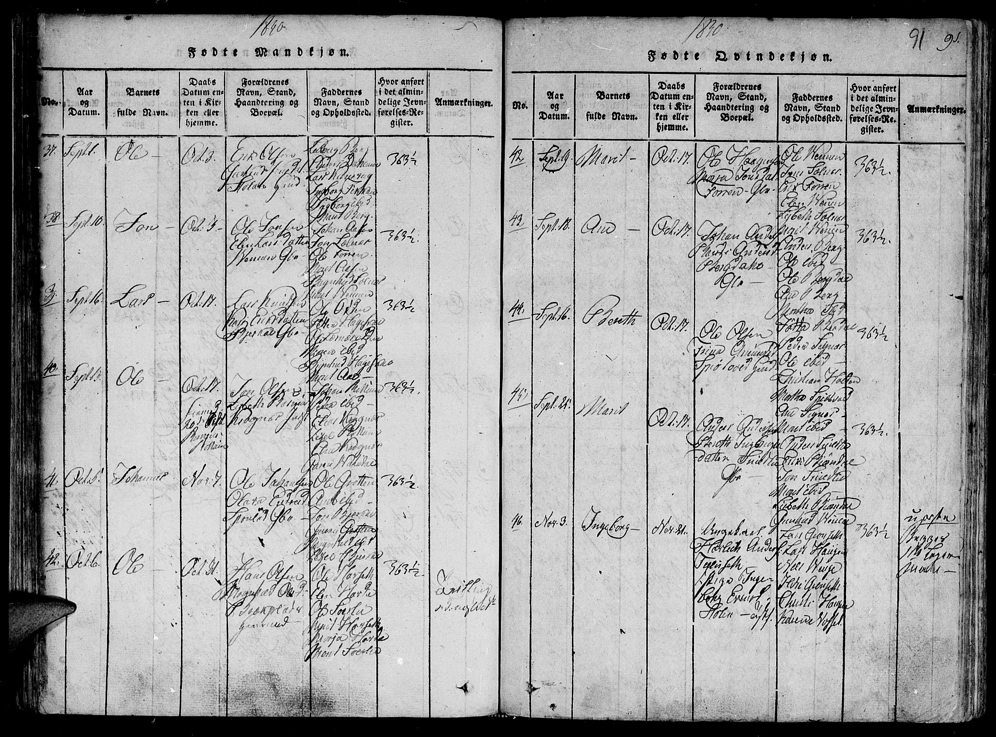 Ministerialprotokoller, klokkerbøker og fødselsregistre - Sør-Trøndelag, SAT/A-1456/630/L0491: Parish register (official) no. 630A04, 1818-1830, p. 91