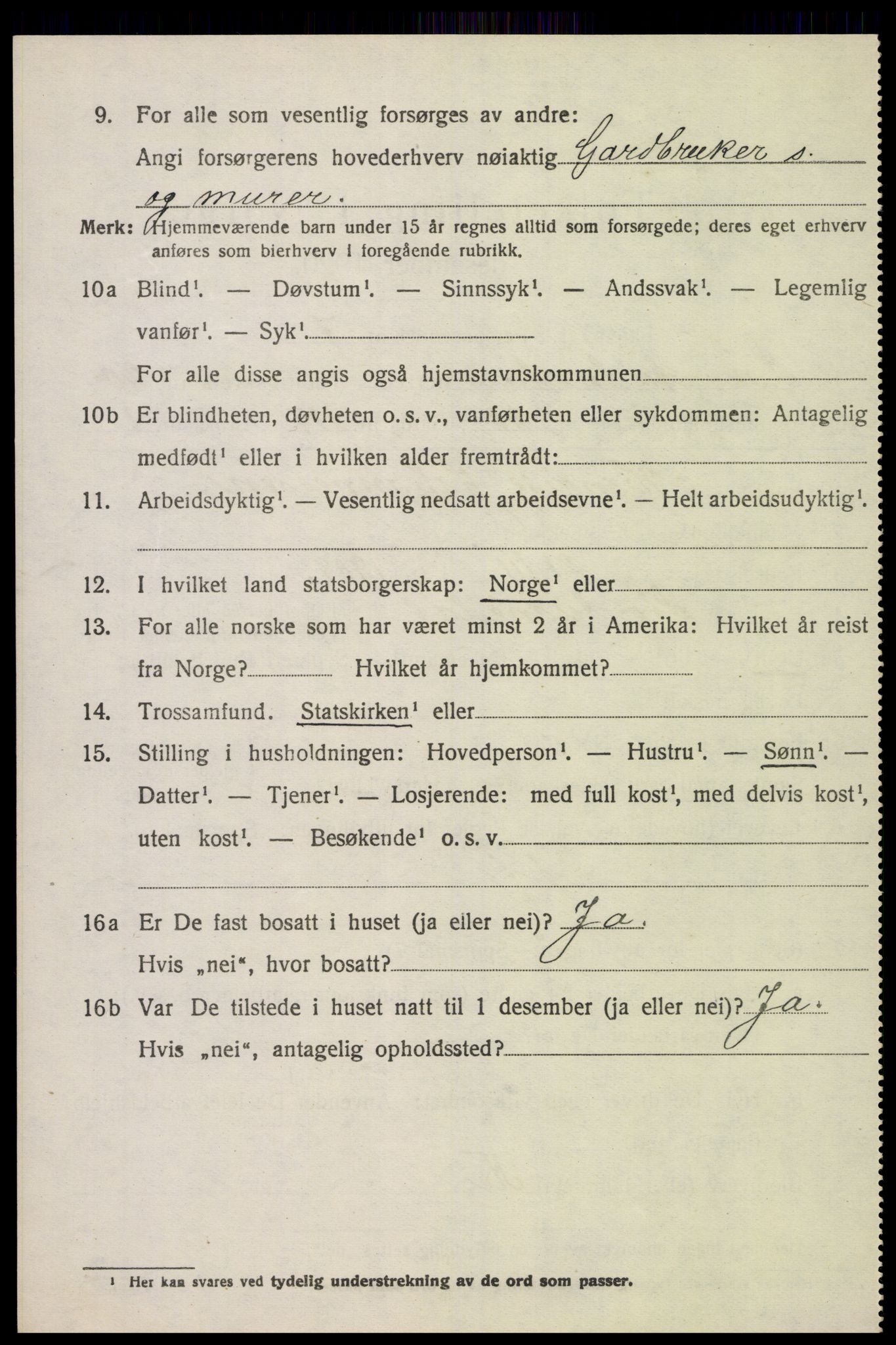 SAK, 1920 census for Sør-Audnedal, 1920, p. 6926