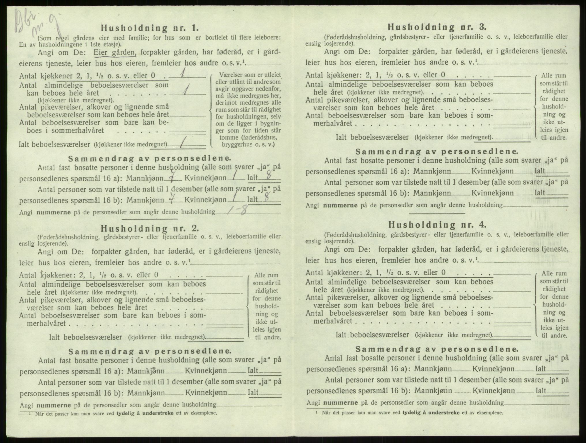 SAB, 1920 census for Haus, 1920, p. 654