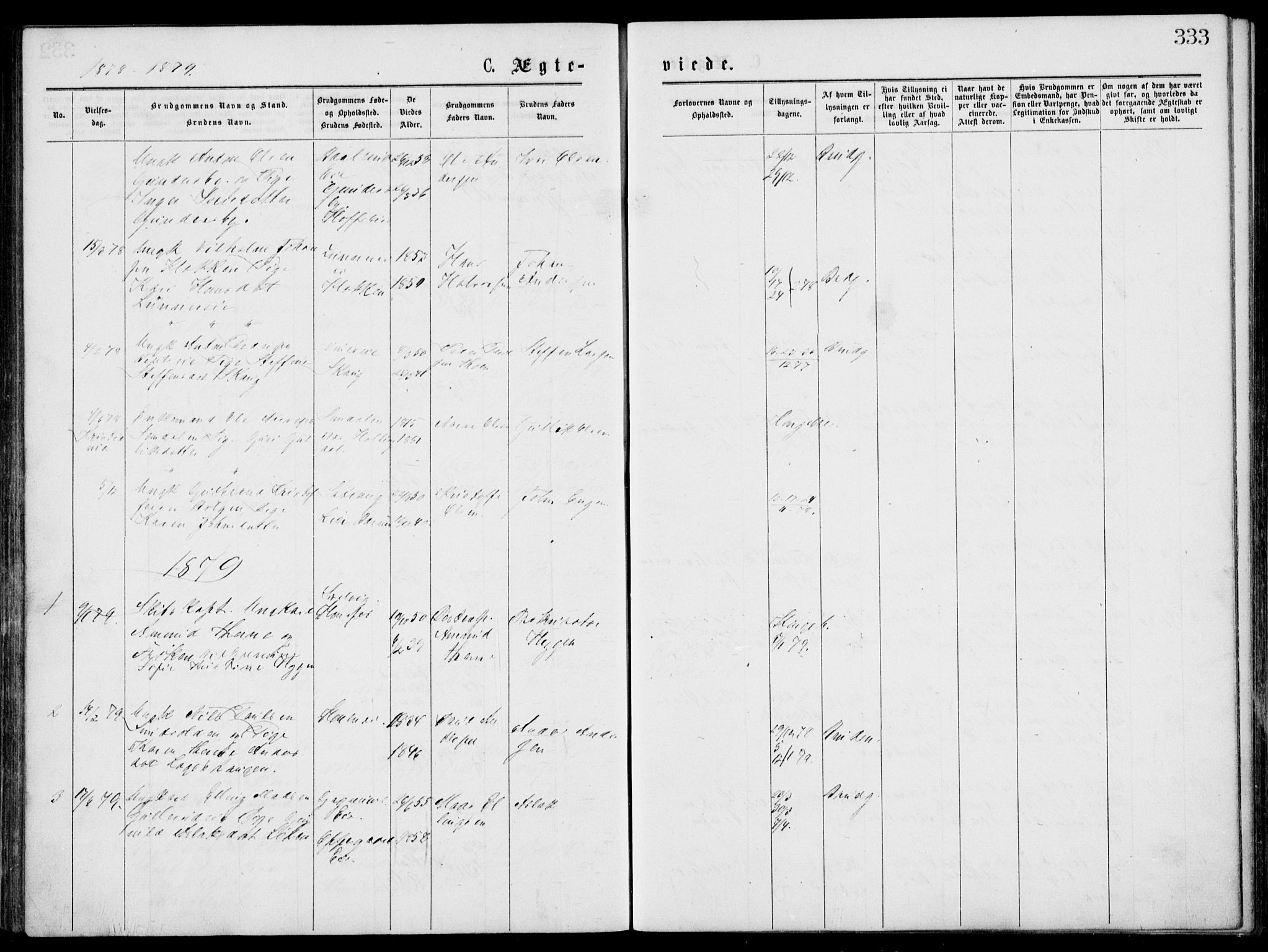 Norderhov kirkebøker, SAKO/A-237/G/Gb/L0001: Parish register (copy) no. II 1, 1876-1899, p. 333