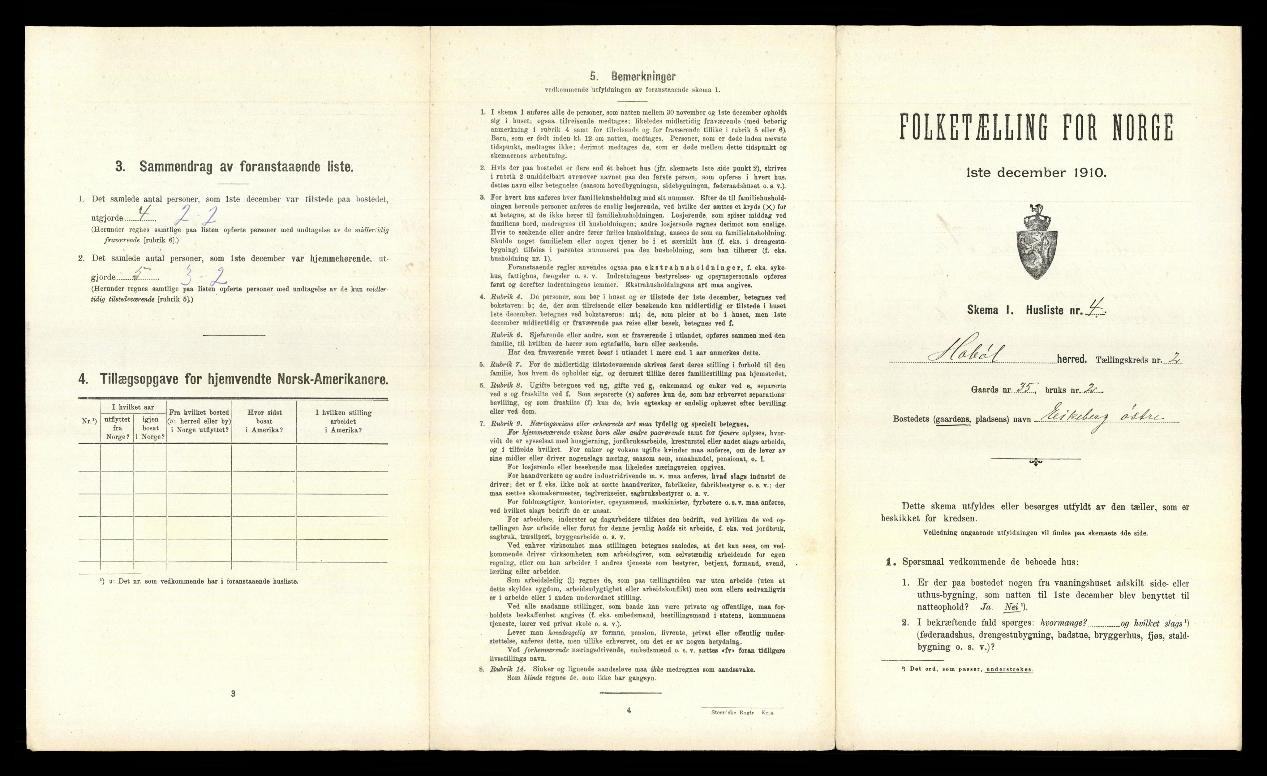 RA, 1910 census for Hobøl, 1910, p. 312