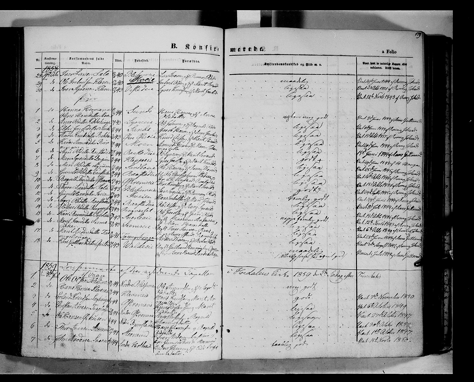 Vågå prestekontor, AV/SAH-PREST-076/H/Ha/Haa/L0006: Parish register (official) no. 6 /1, 1856-1872, p. 179