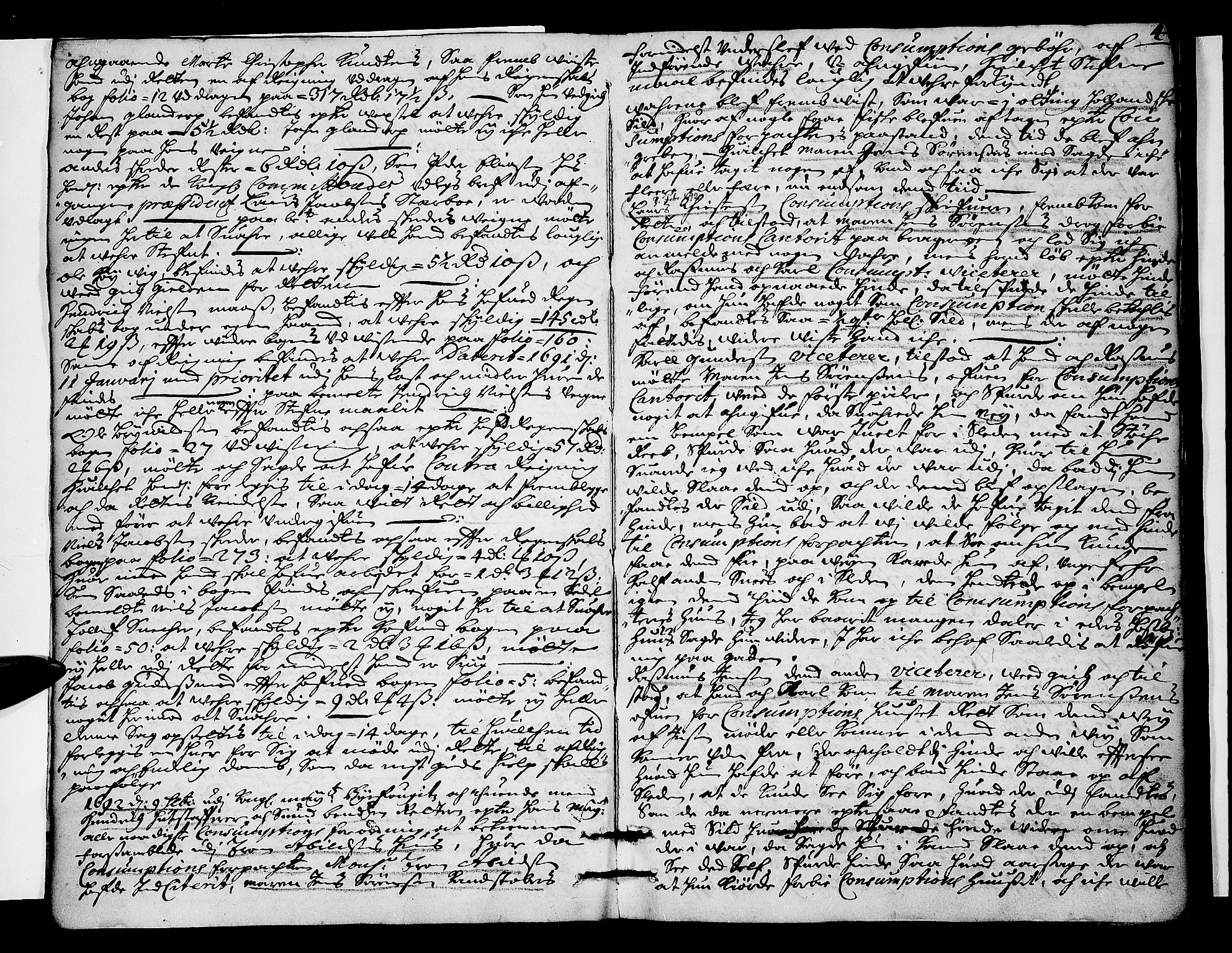 Drammen byfogd, AV/SAKO-A-222/F/Fa/L0022: Tingbok for Bragernes, 1692, p. 3b-4a