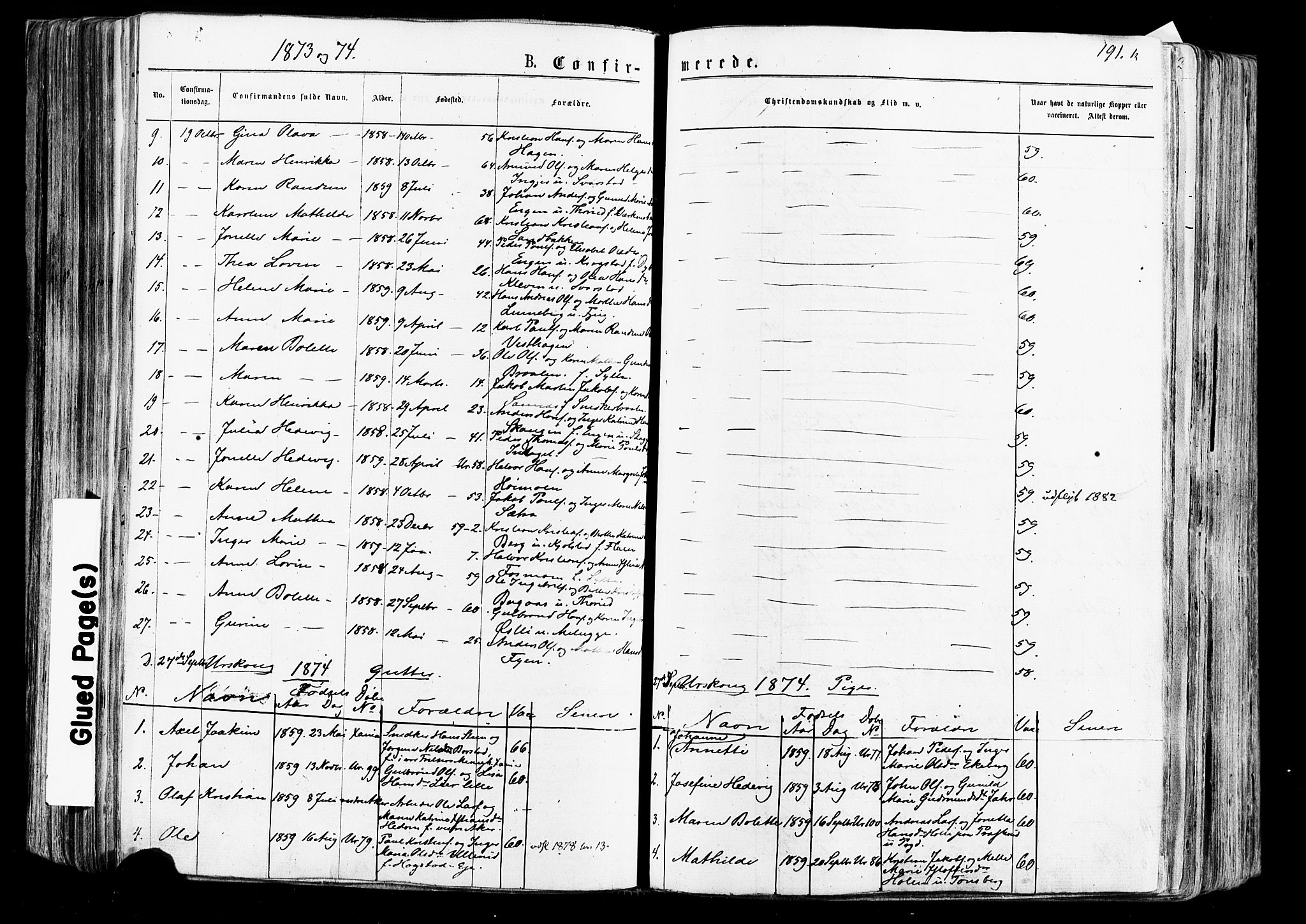 Aurskog prestekontor Kirkebøker, AV/SAO-A-10304a/F/Fa/L0007: Parish register (official) no. I 7, 1854-1877, p. 191k