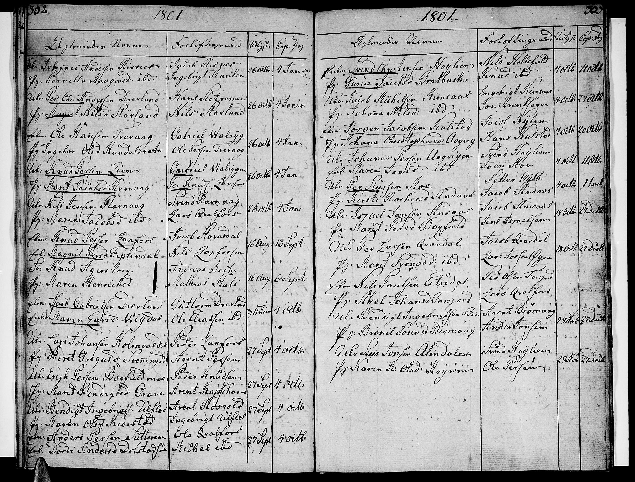 Ministerialprotokoller, klokkerbøker og fødselsregistre - Nordland, AV/SAT-A-1459/820/L0287: Parish register (official) no. 820A08, 1800-1819, p. 302-303