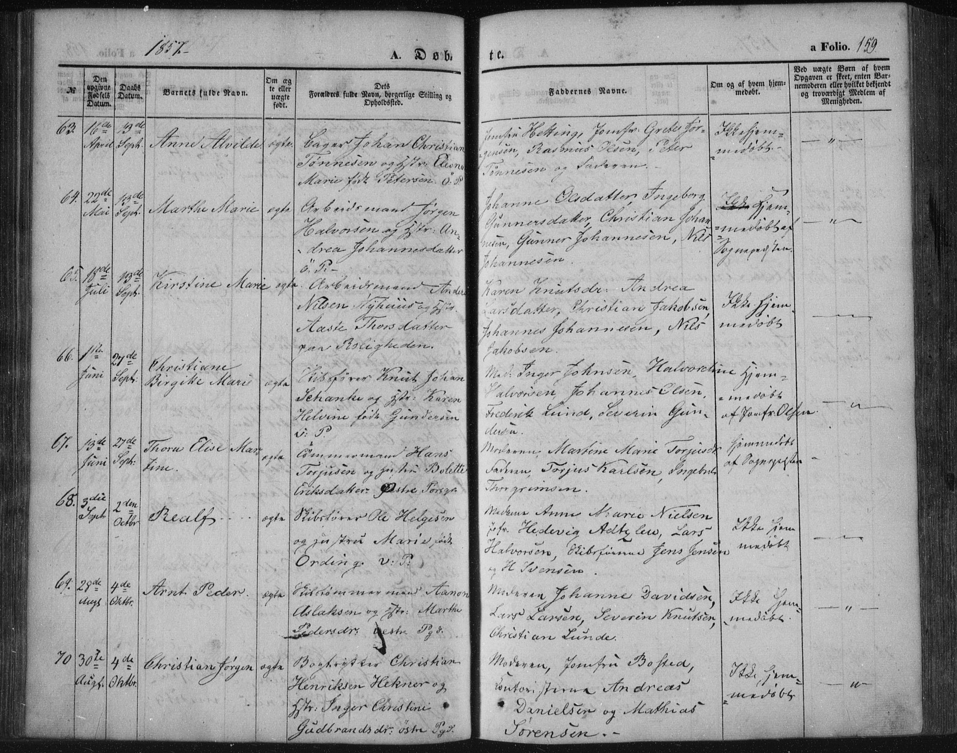 Porsgrunn kirkebøker , AV/SAKO-A-104/F/Fa/L0006: Parish register (official) no. 6, 1841-1857, p. 159