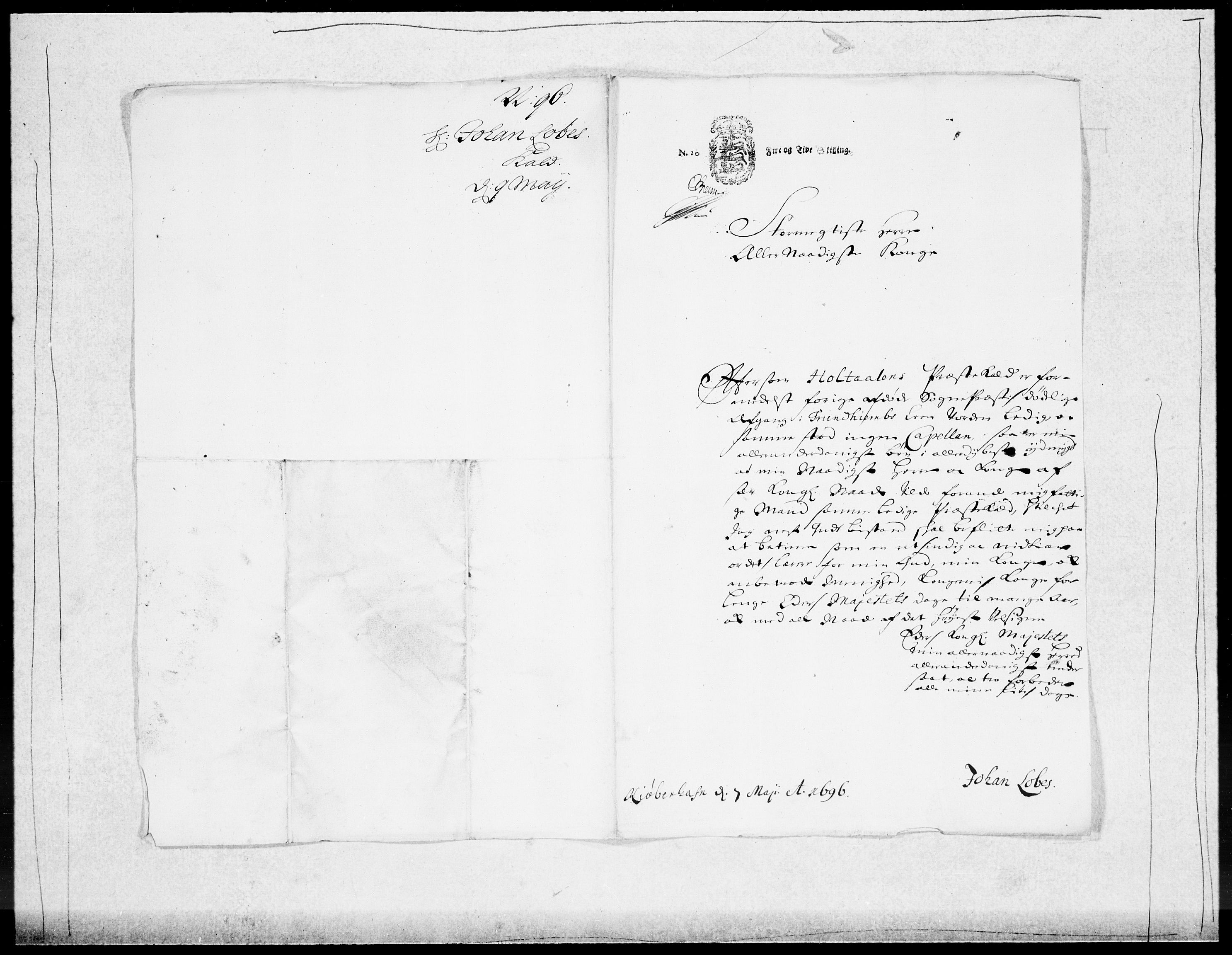 Danske Kanselli 1572-1799, AV/RA-EA-3023/F/Fc/Fcc/Fcca/L0047: Norske innlegg 1572-1799, 1695-1697, p. 145