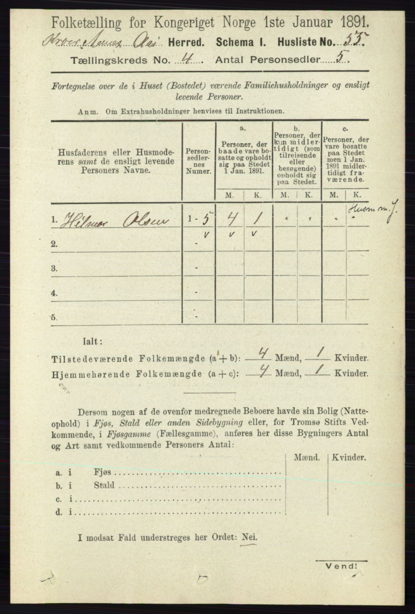 RA, 1891 census for 0214 Ås, 1891, p. 3037