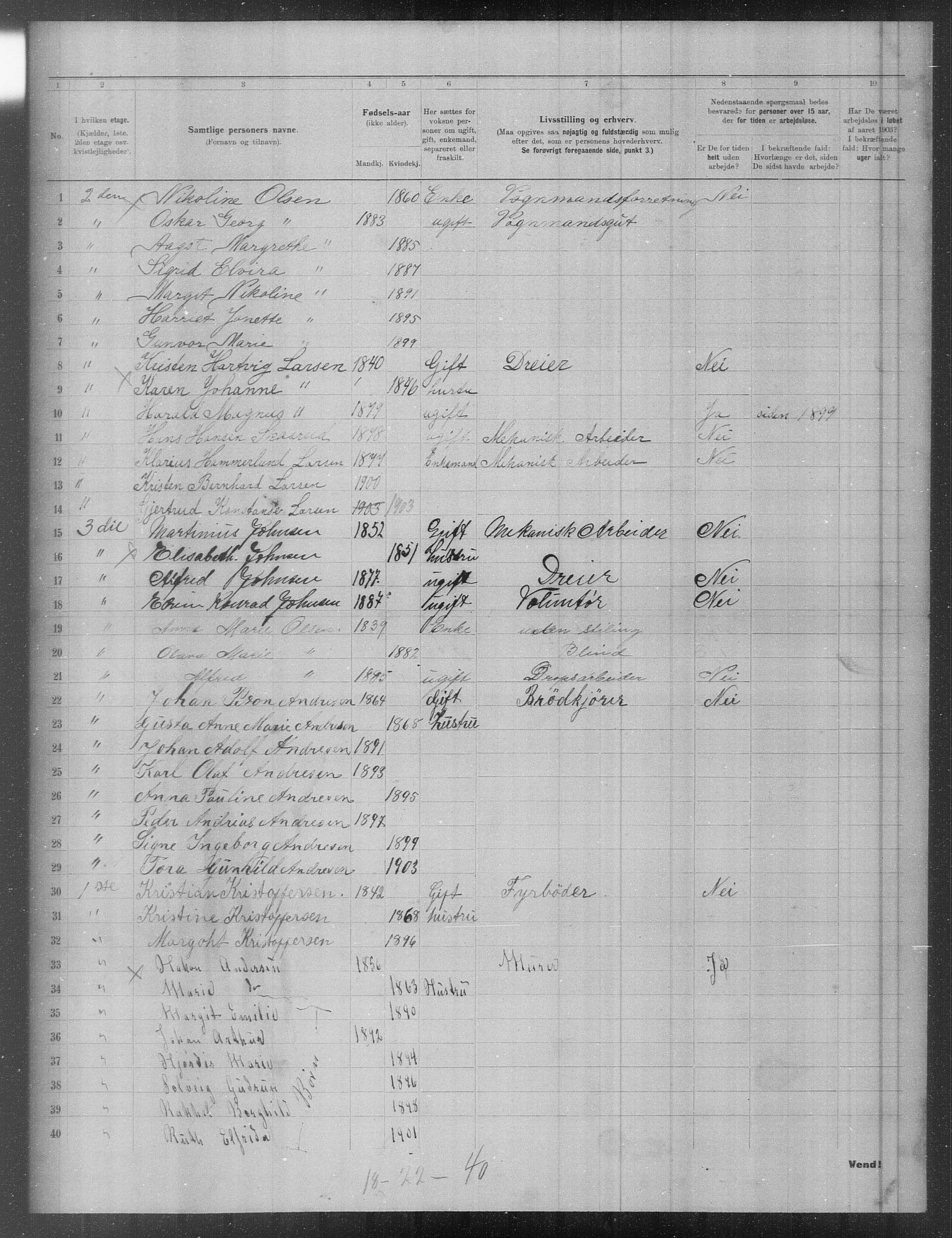 OBA, Municipal Census 1903 for Kristiania, 1903, p. 8304