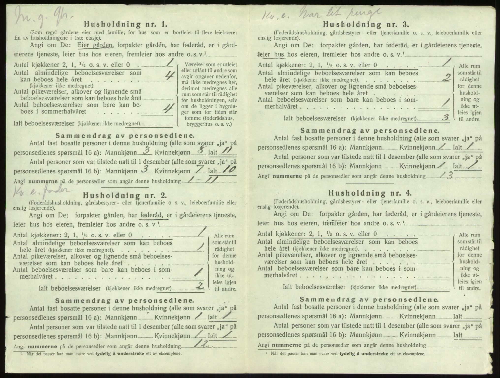 SAB, 1920 census for Vik, 1920, p. 1241