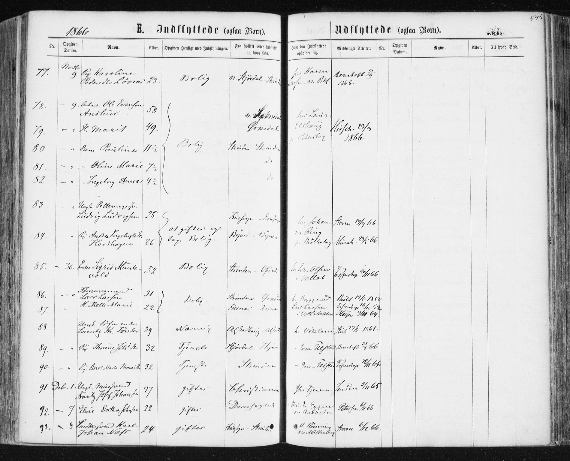 Ministerialprotokoller, klokkerbøker og fødselsregistre - Sør-Trøndelag, SAT/A-1456/604/L0186: Parish register (official) no. 604A07, 1866-1877, p. 576