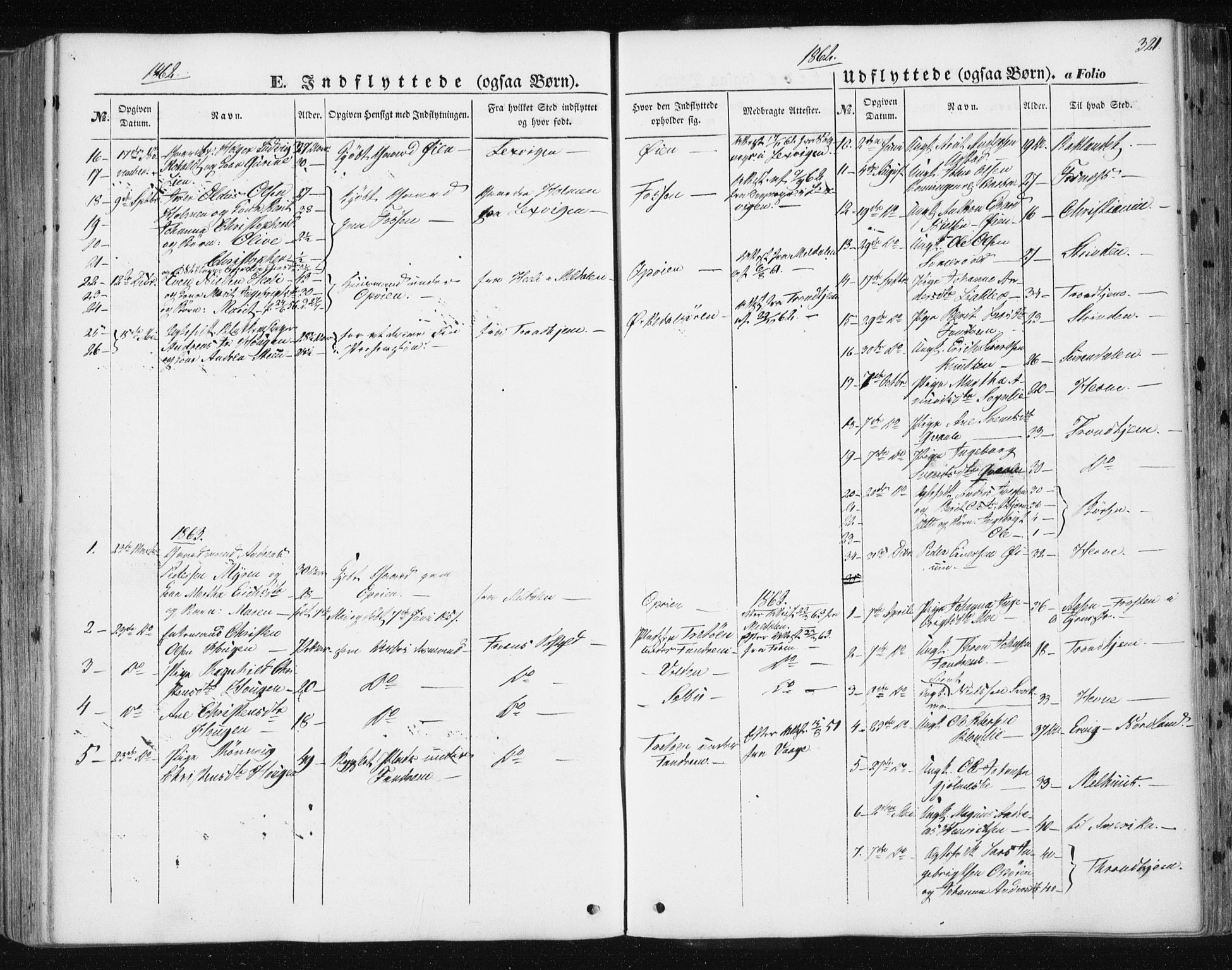 Ministerialprotokoller, klokkerbøker og fødselsregistre - Sør-Trøndelag, SAT/A-1456/668/L0806: Parish register (official) no. 668A06, 1854-1869, p. 321