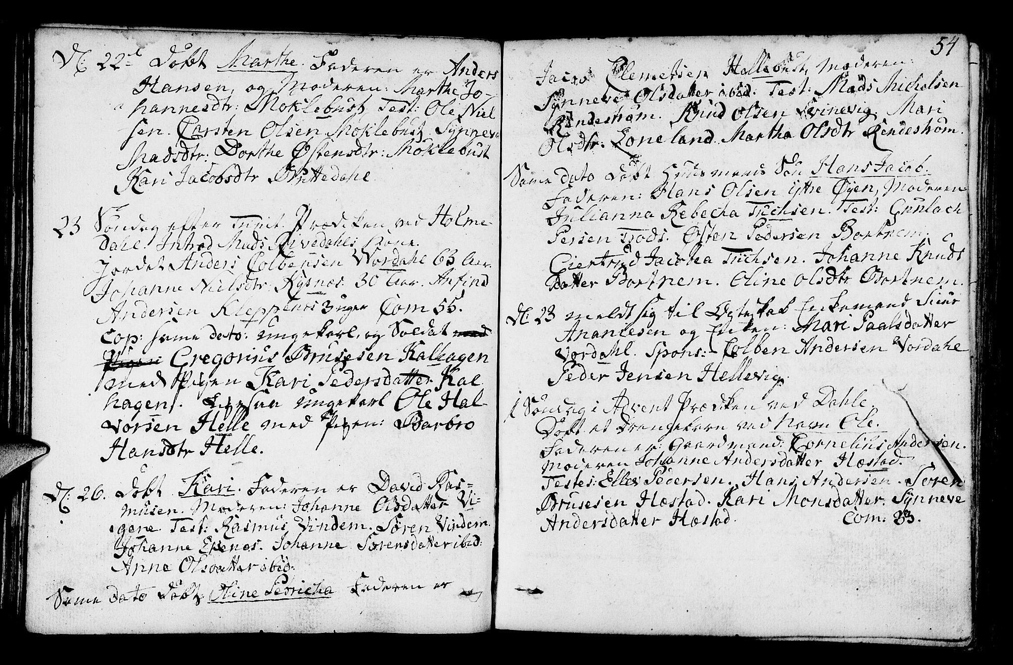 Fjaler sokneprestembete, SAB/A-79801/H/Haa/Haaa/L0003: Parish register (official) no. A 3, 1799-1814, p. 54