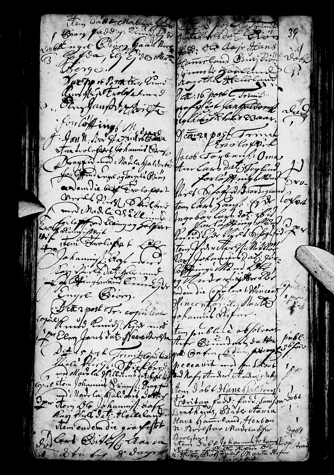 Os sokneprestembete, SAB/A-99929: Parish register (official) no. A 3, 1669-1760, p. 39