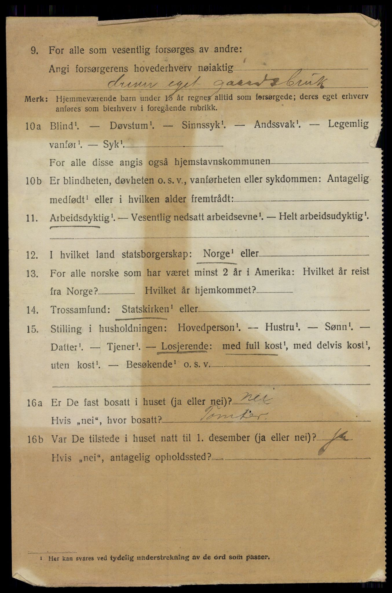 SAO, 1920 census for Hobøl, 1920, p. 3911