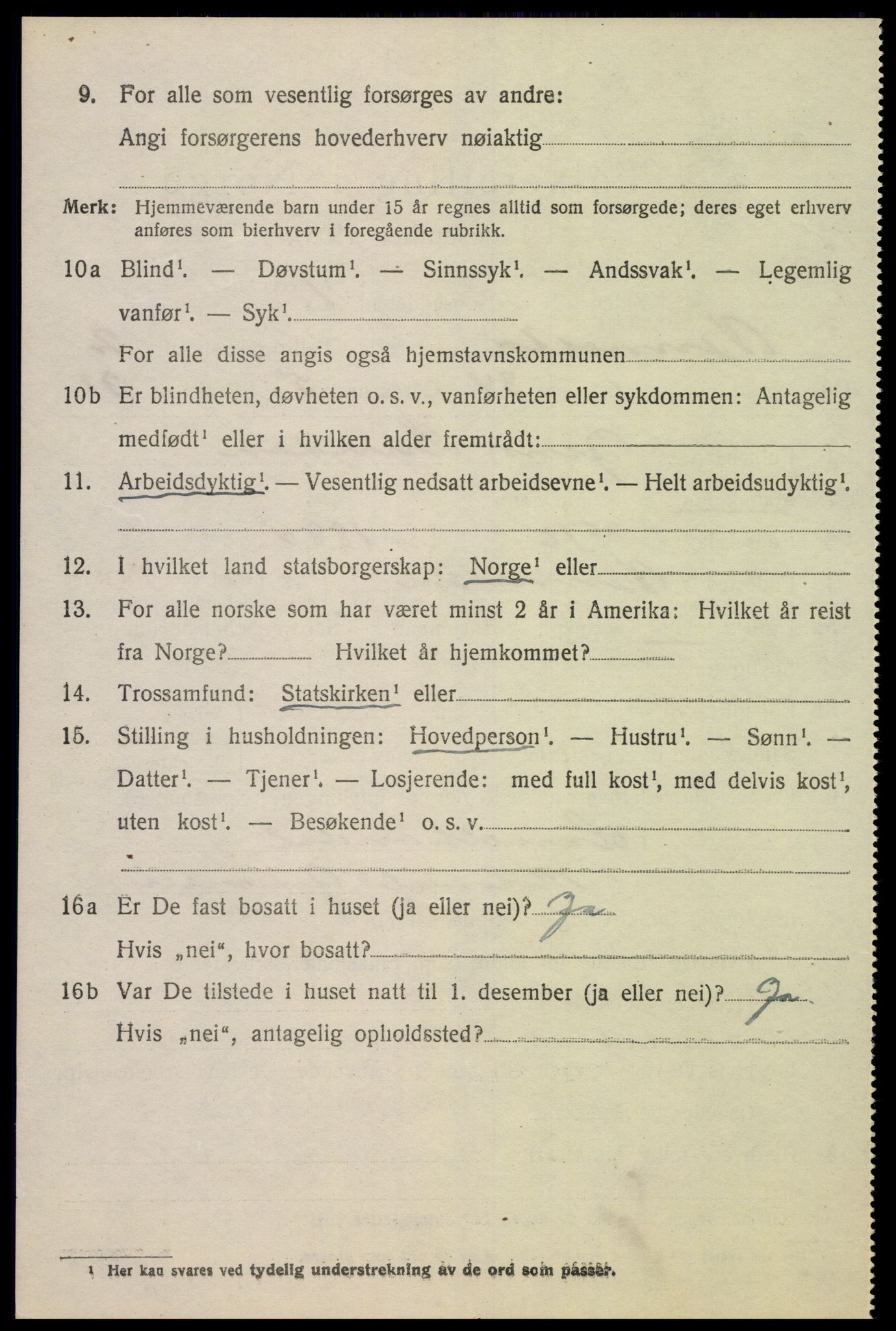 SAK, 1920 census for Vennesla, 1920, p. 1931