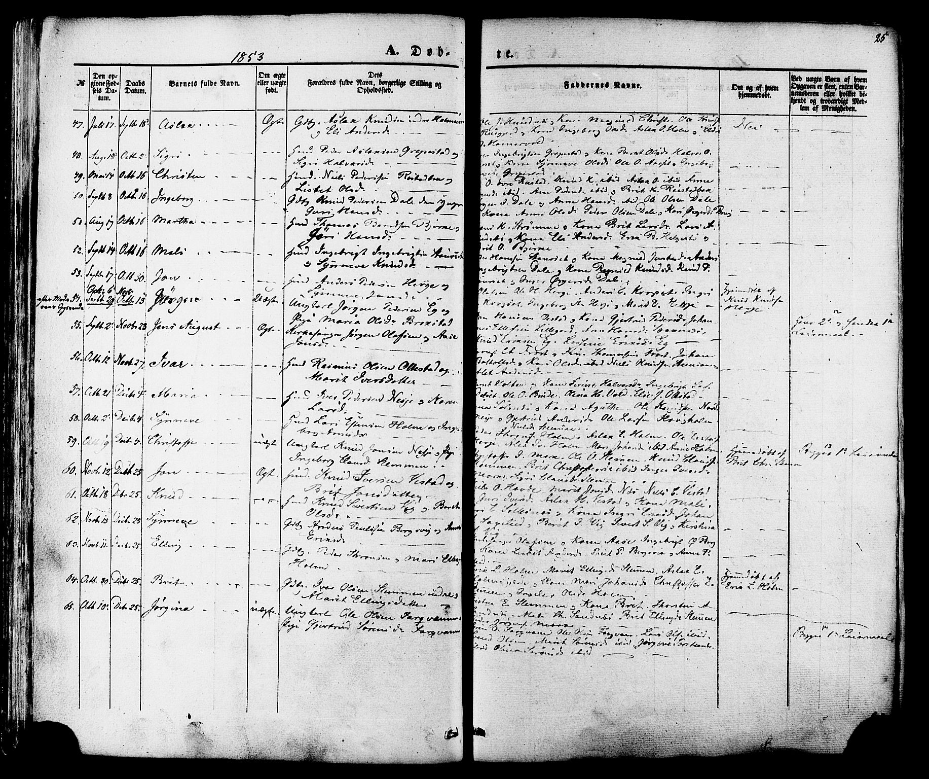 Ministerialprotokoller, klokkerbøker og fødselsregistre - Møre og Romsdal, AV/SAT-A-1454/547/L0603: Parish register (official) no. 547A05, 1846-1877, p. 25