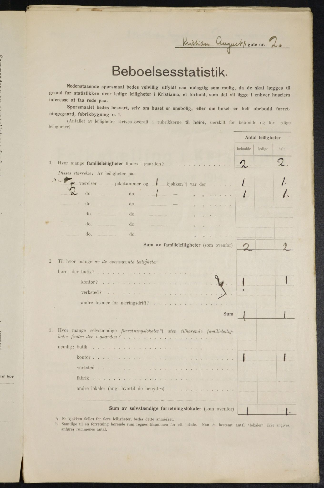 OBA, Municipal Census 1914 for Kristiania, 1914, p. 53864