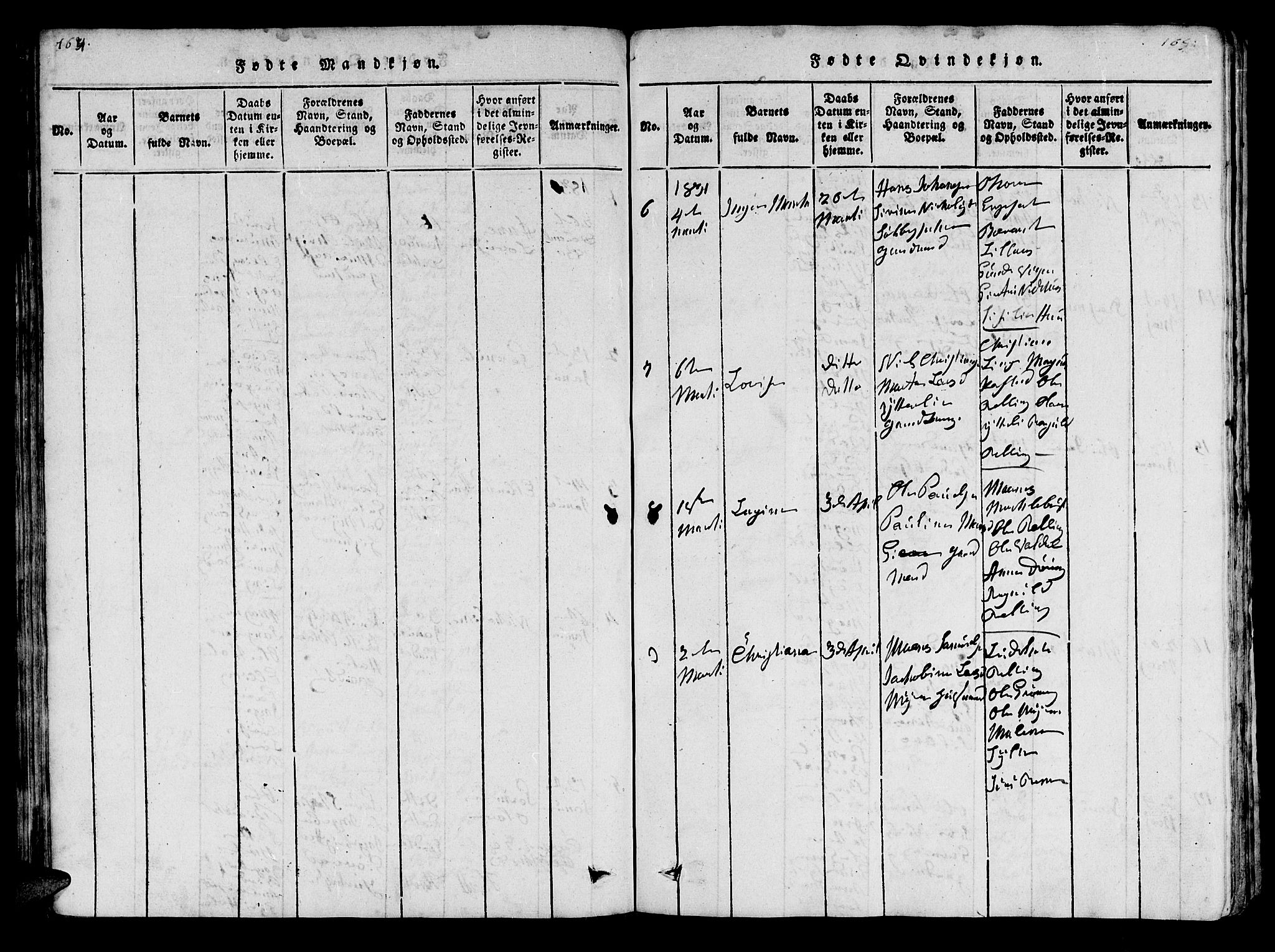 Ministerialprotokoller, klokkerbøker og fødselsregistre - Møre og Romsdal, SAT/A-1454/519/L0246: Parish register (official) no. 519A05, 1817-1834, p. 164-165