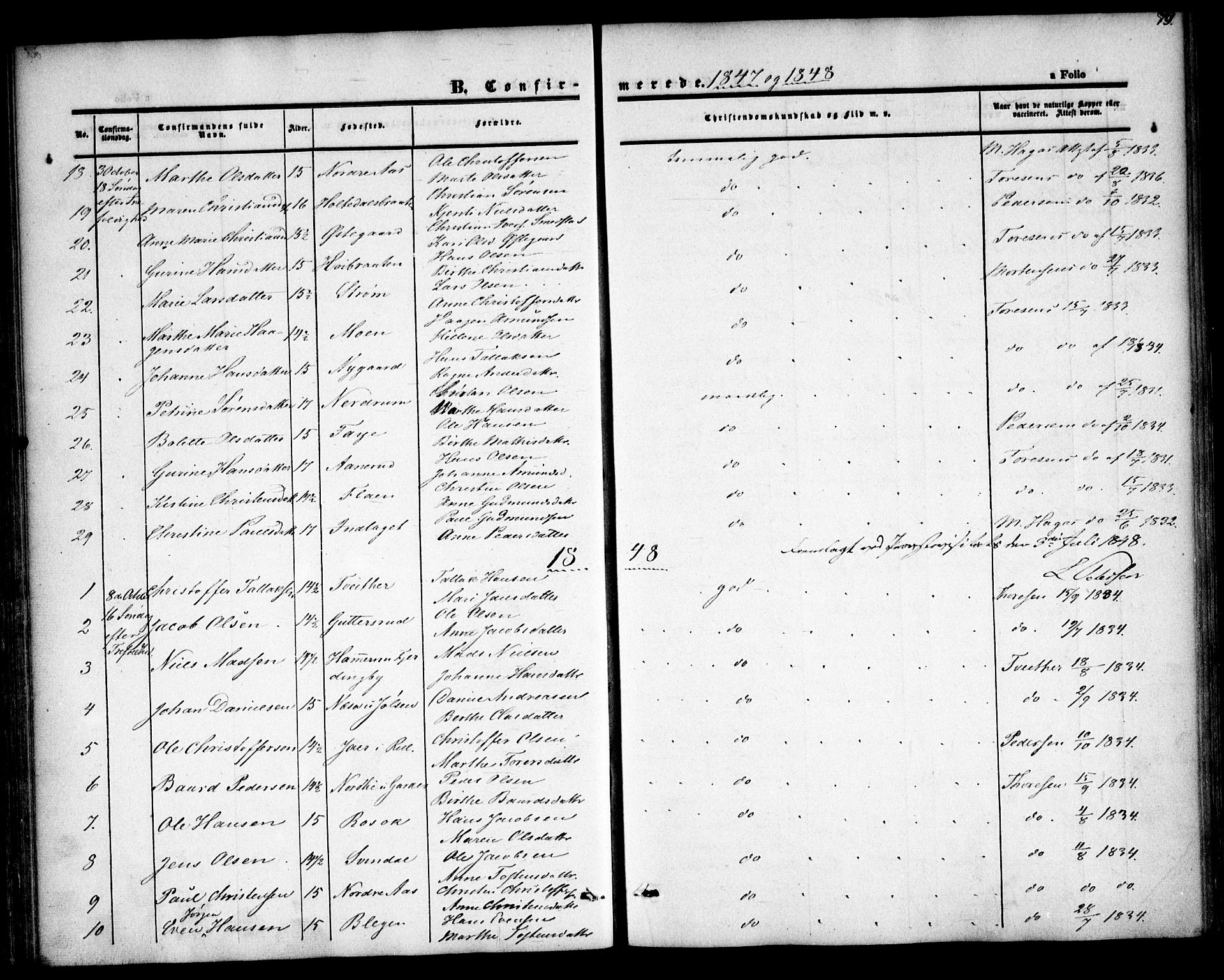 Fet prestekontor Kirkebøker, SAO/A-10370a/F/Fa/L0010: Parish register (official) no. I 10, 1847-1859, p. 79