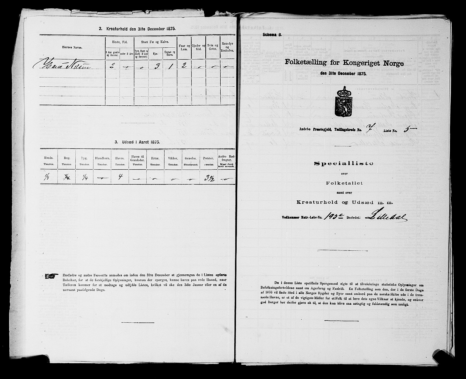 SAKO, 1875 census for 0719P Andebu, 1875, p. 688