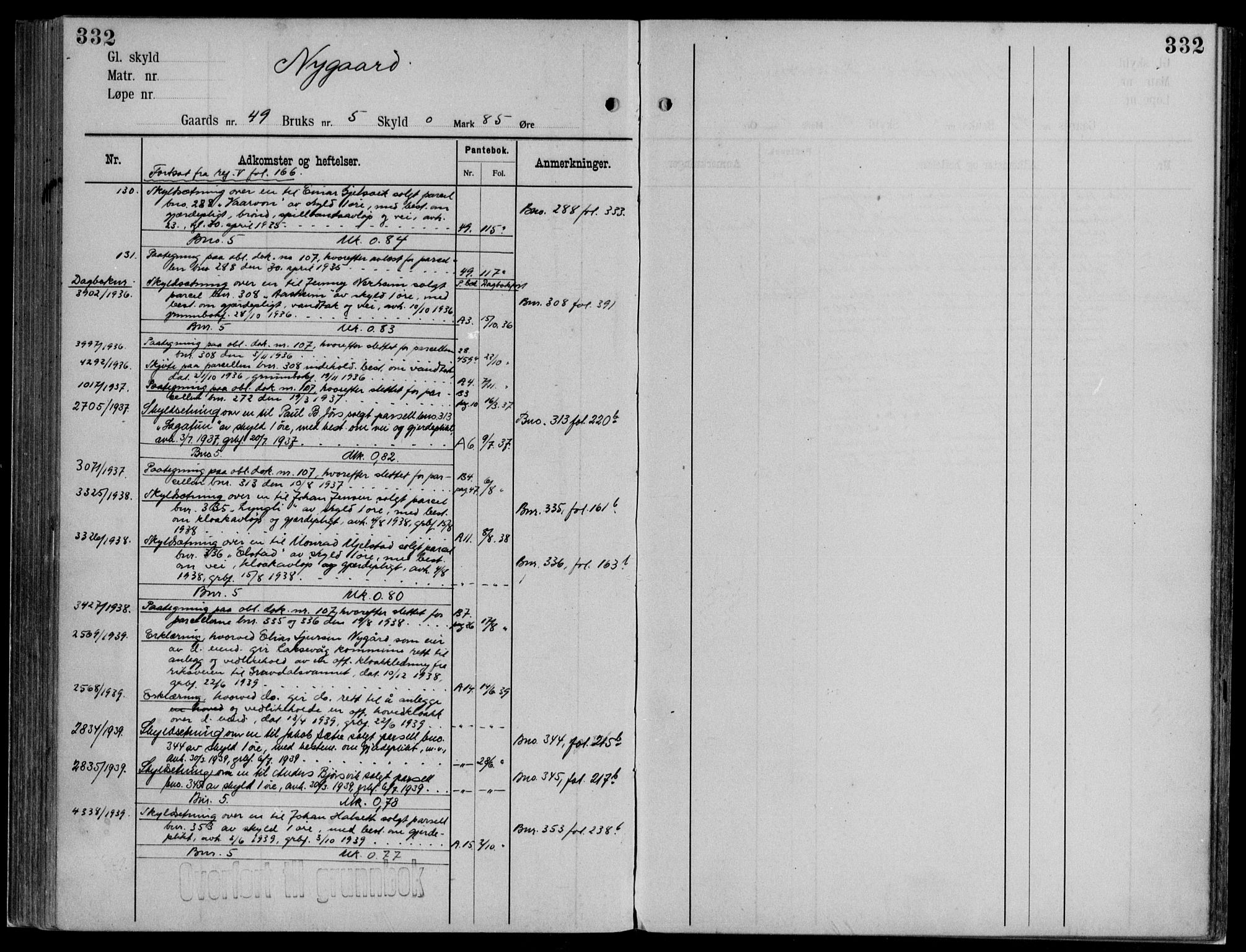 Midhordland sorenskriveri, AV/SAB-A-3001/1/G/Ga/Gab/L0112: Mortgage register no. II.A.b.112, p. 332