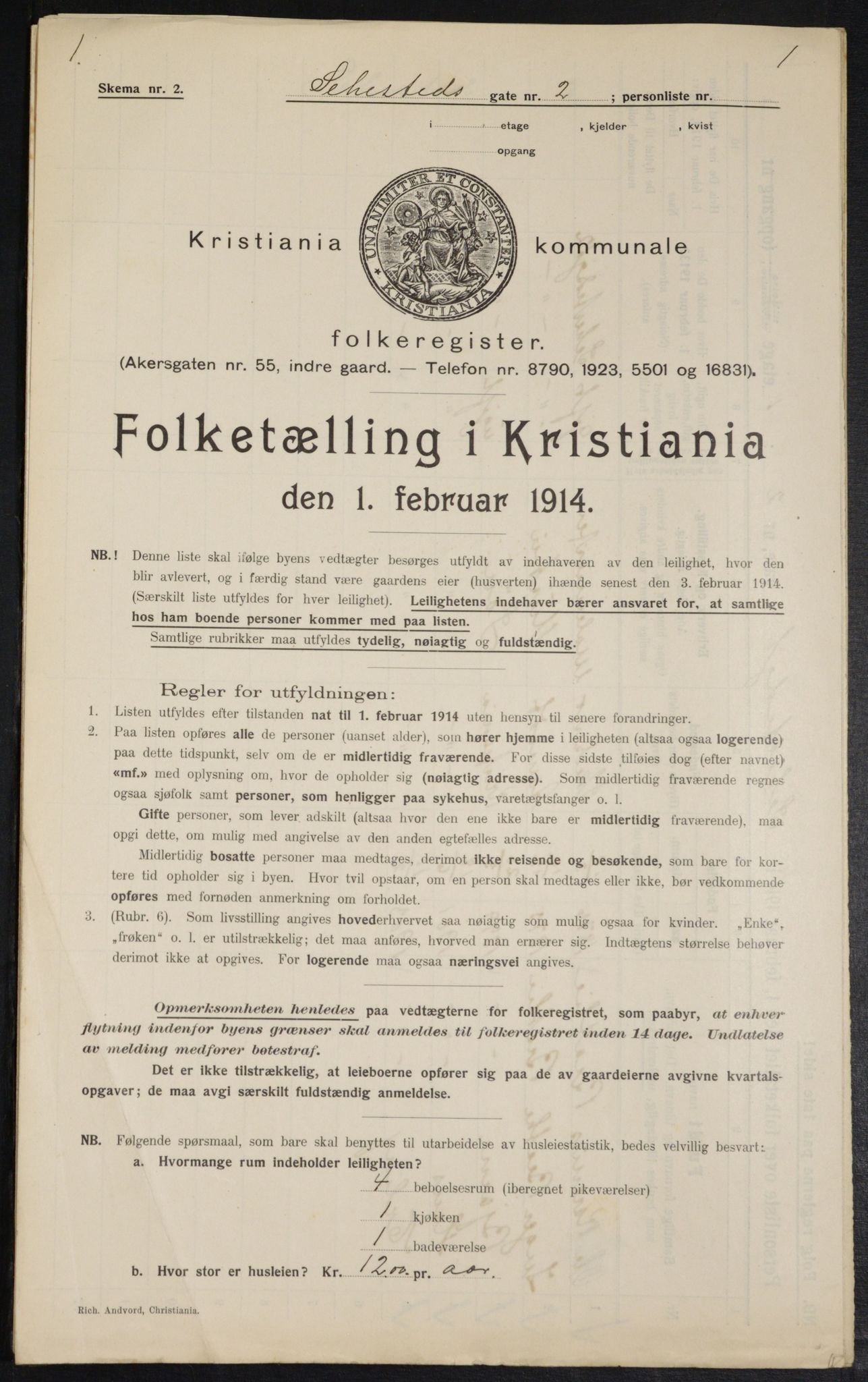 OBA, Municipal Census 1914 for Kristiania, 1914, p. 93583