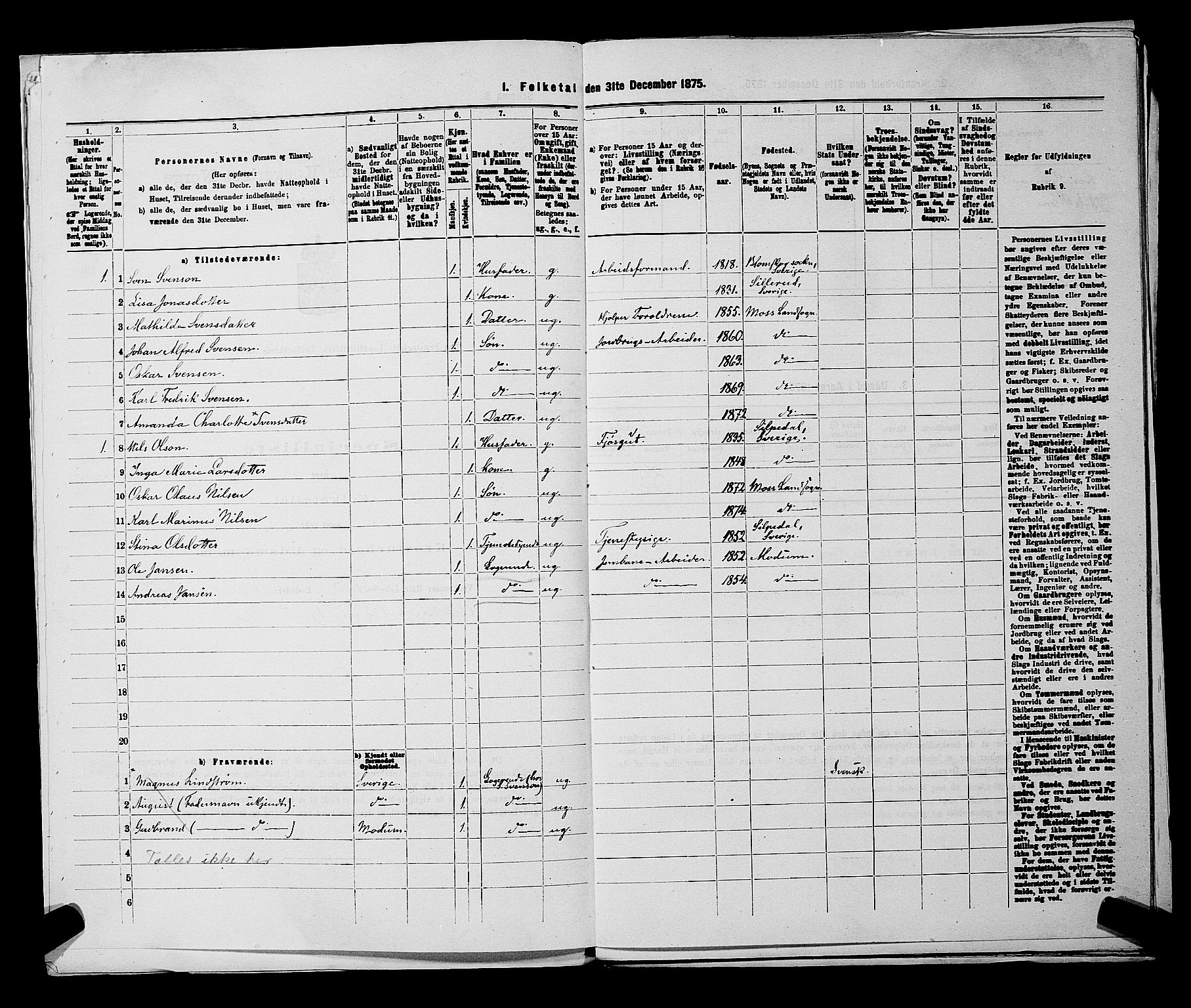 RA, 1875 census for 0194L Moss/Moss, 1875, p. 277