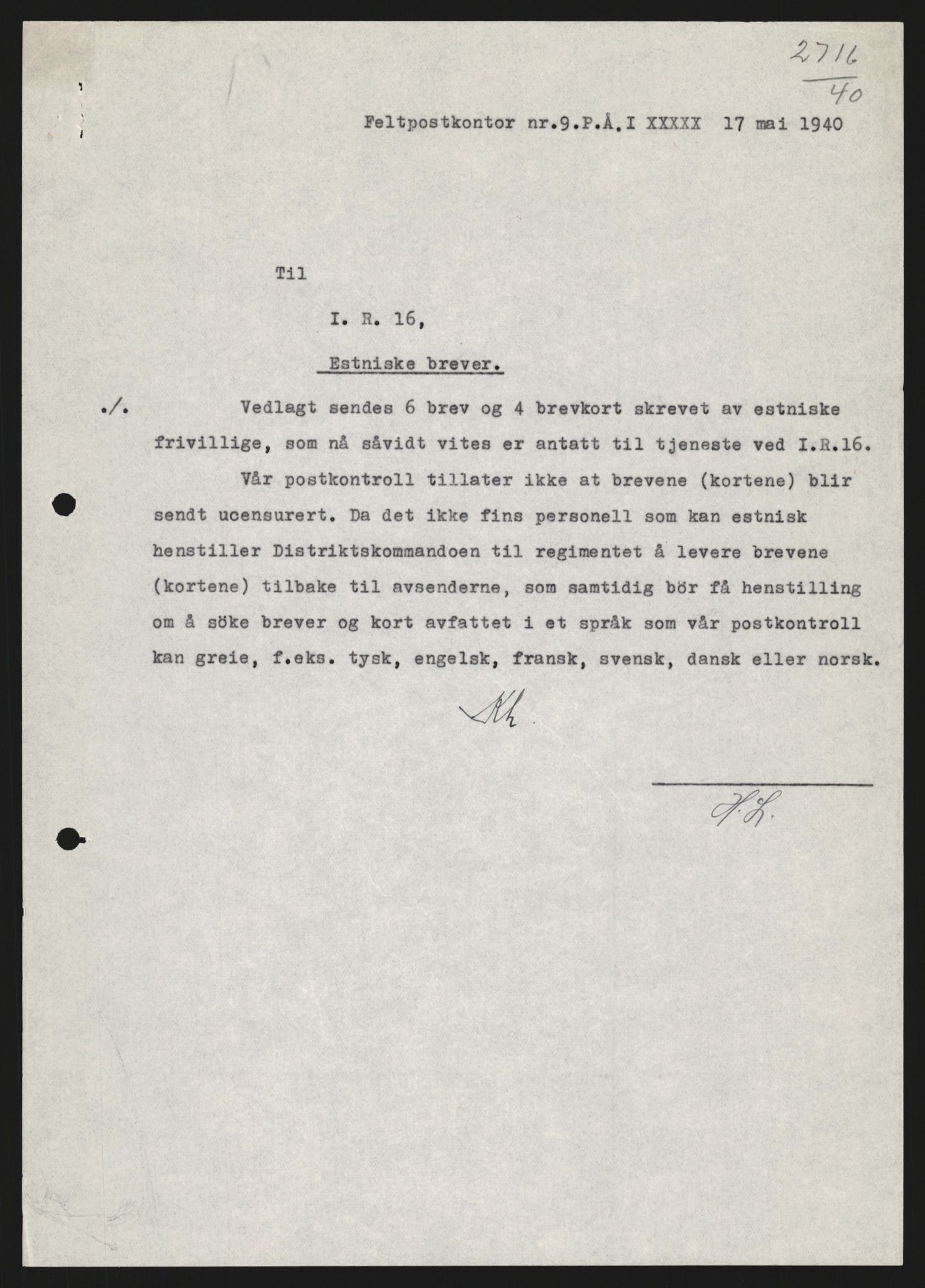 Forsvaret, Forsvarets krigshistoriske avdeling, AV/RA-RAFA-2017/Y/Yb/L0123: II-C-11-600  -  6. Divisjon med avdelinger, 1940, p. 695