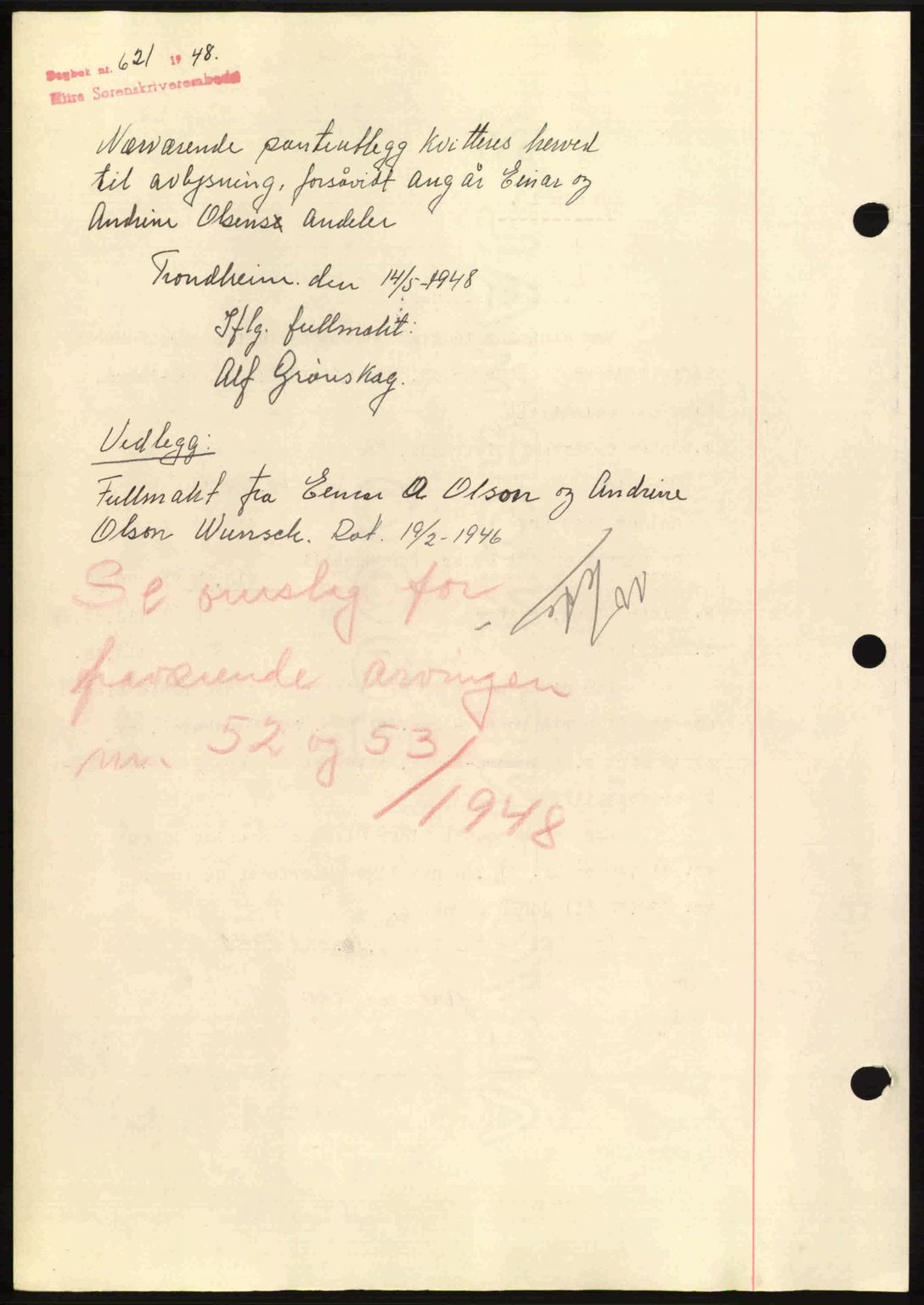 Hitra sorenskriveri, AV/SAT-A-0018/2/2C/2Ca: Mortgage book no. B1, 1939-1949, Diary no: : 724/1942
