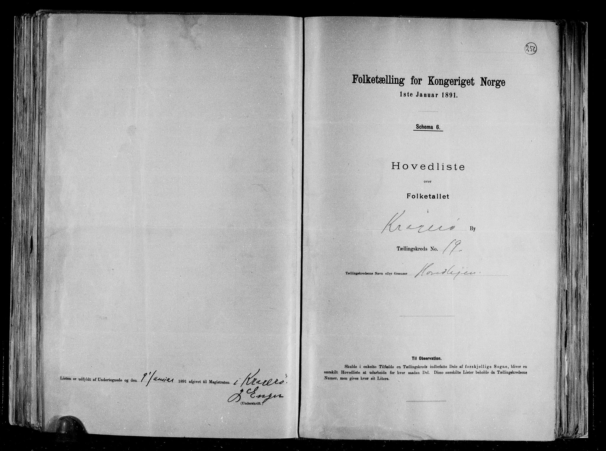 RA, 1891 census for 0801 Kragerø, 1891, p. 41