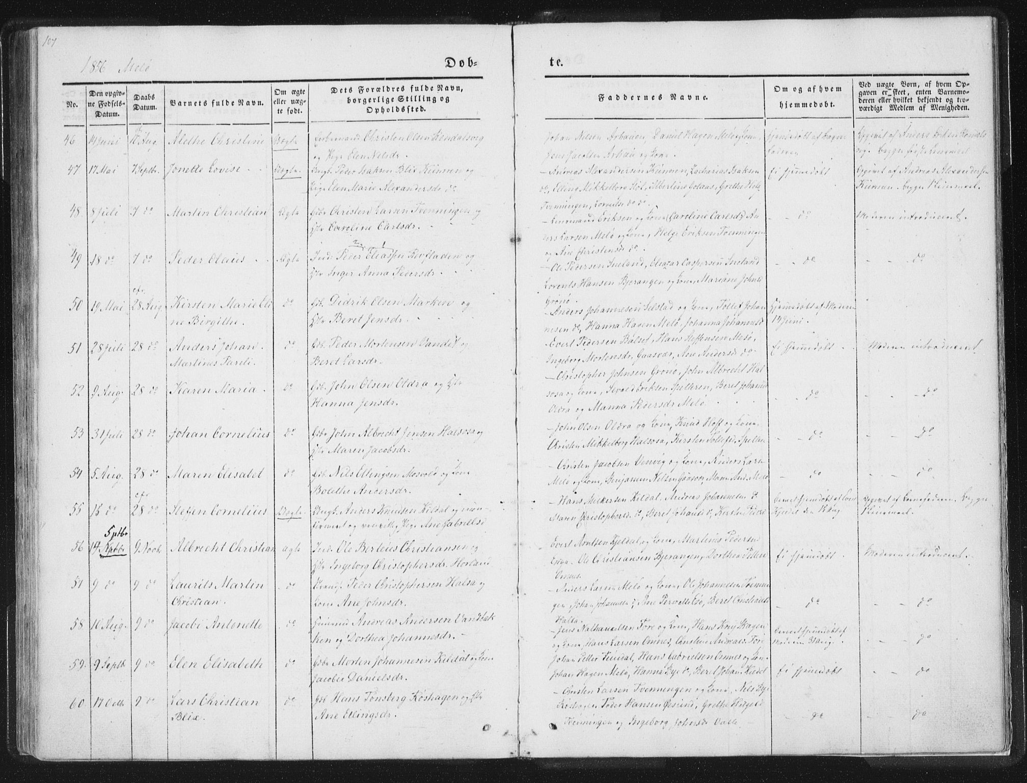 Ministerialprotokoller, klokkerbøker og fødselsregistre - Nordland, AV/SAT-A-1459/841/L0602: Parish register (official) no. 841A08 /2, 1845-1859, p. 107