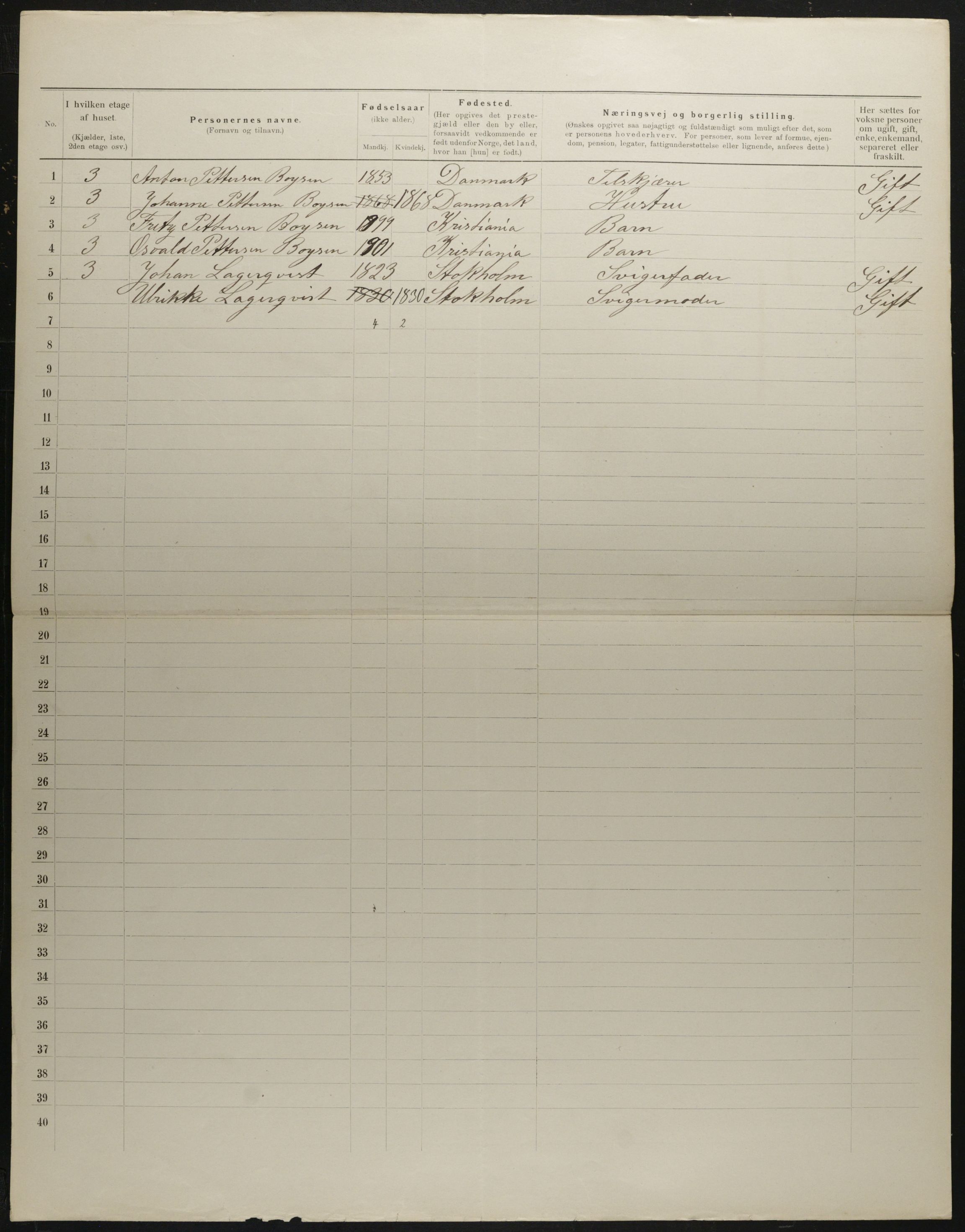 OBA, Municipal Census 1901 for Kristiania, 1901, p. 2498