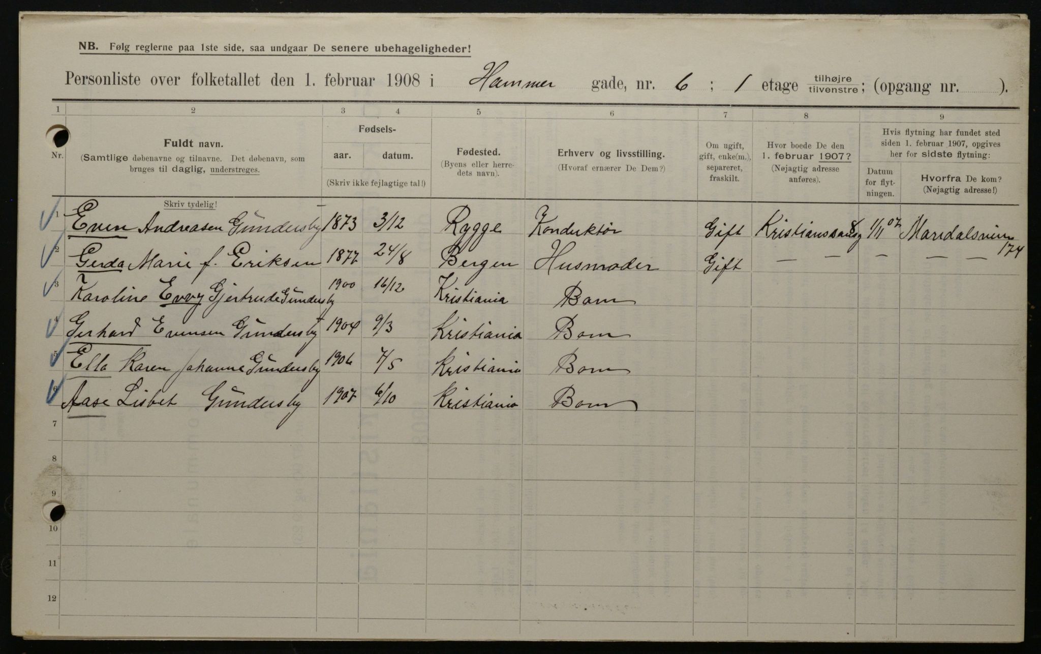 OBA, Municipal Census 1908 for Kristiania, 1908, p. 30967