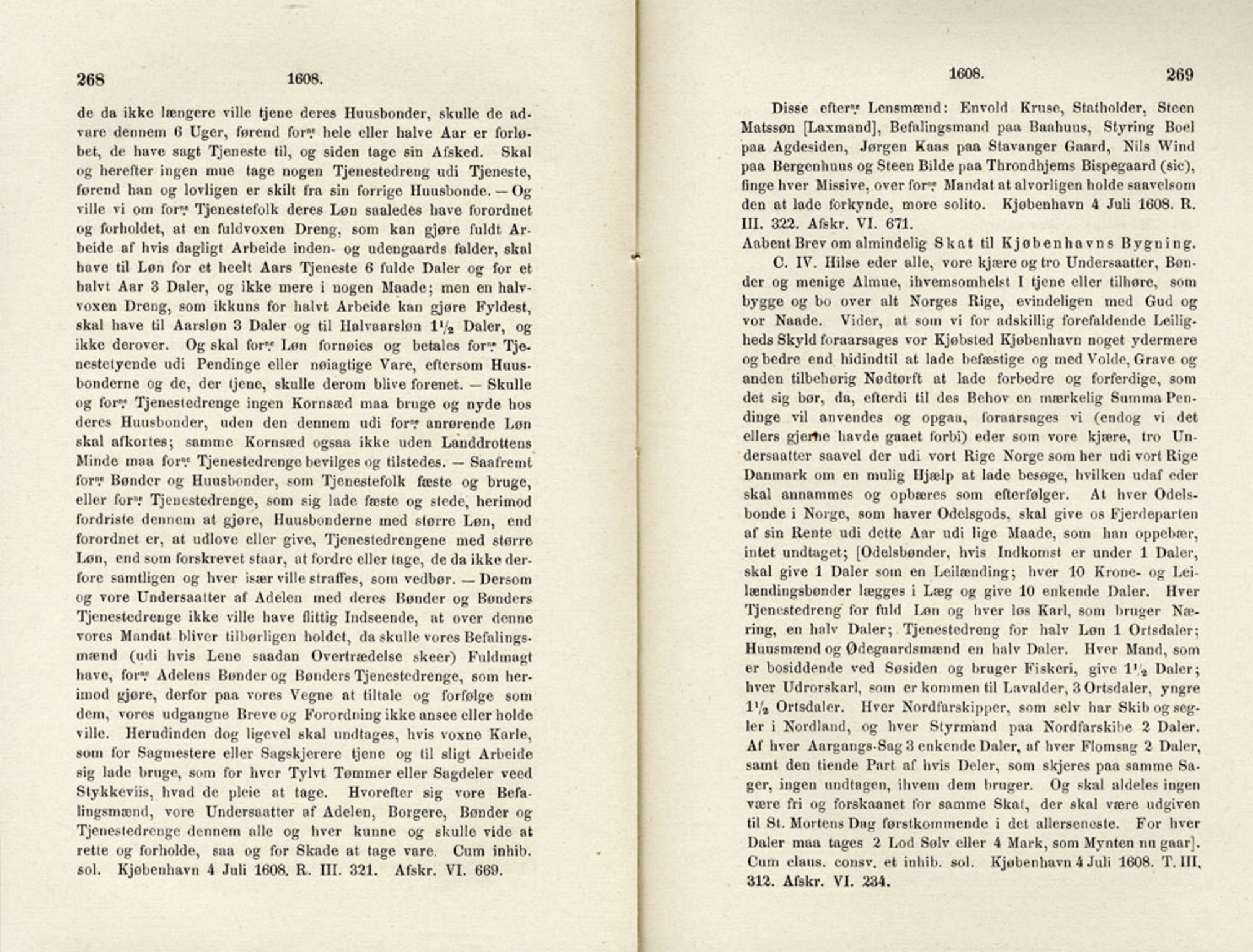 Publikasjoner utgitt av Det Norske Historiske Kildeskriftfond, PUBL/-/-/-: Norske Rigs-Registranter, bind 4, 1603-1618, p. 268-269