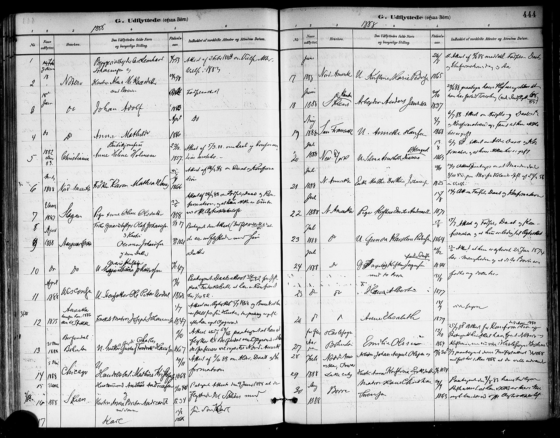 Tønsberg kirkebøker, SAKO/A-330/F/Fa/L0011: Parish register (official) no. I 11, 1881-1890, p. 444