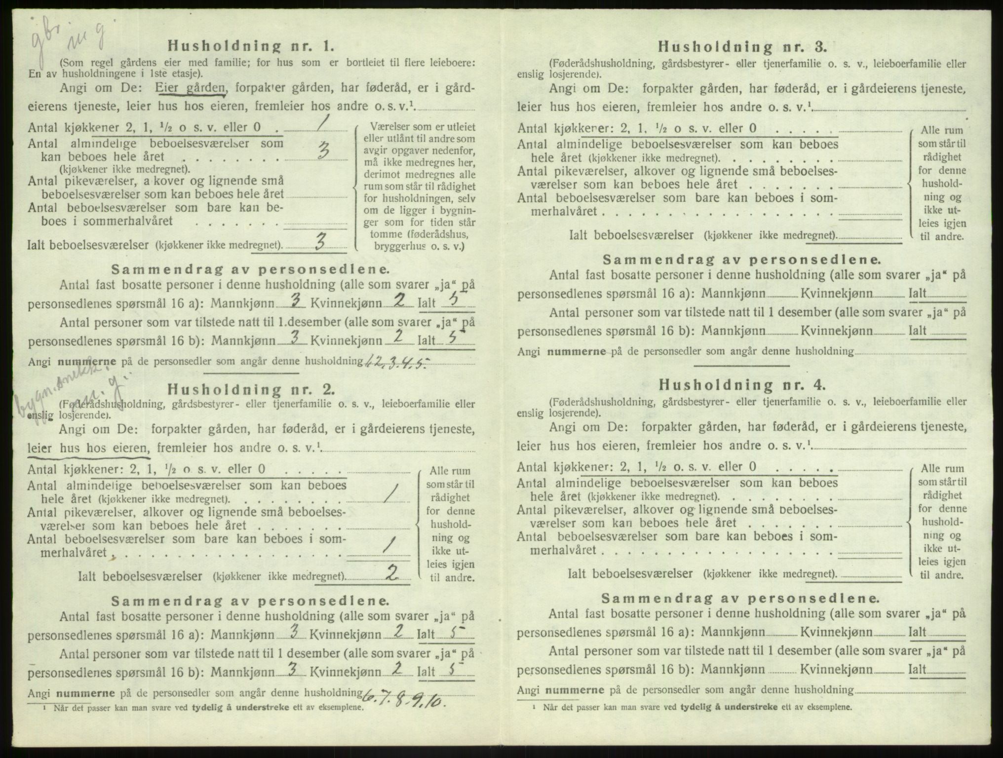 SAB, 1920 census for Jostedal, 1920, p. 55