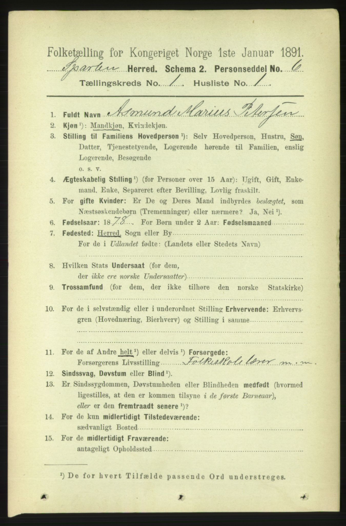 RA, 1891 census for 1731 Sparbu, 1891, p. 123