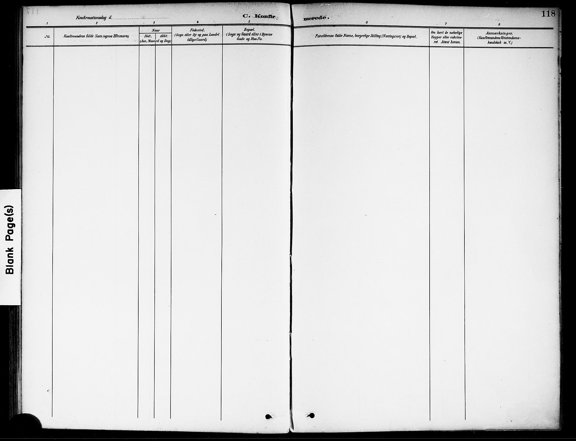 Fet prestekontor Kirkebøker, SAO/A-10370a/F/Fa/L0015: Parish register (official) no. I 15, 1892-1904, p. 118