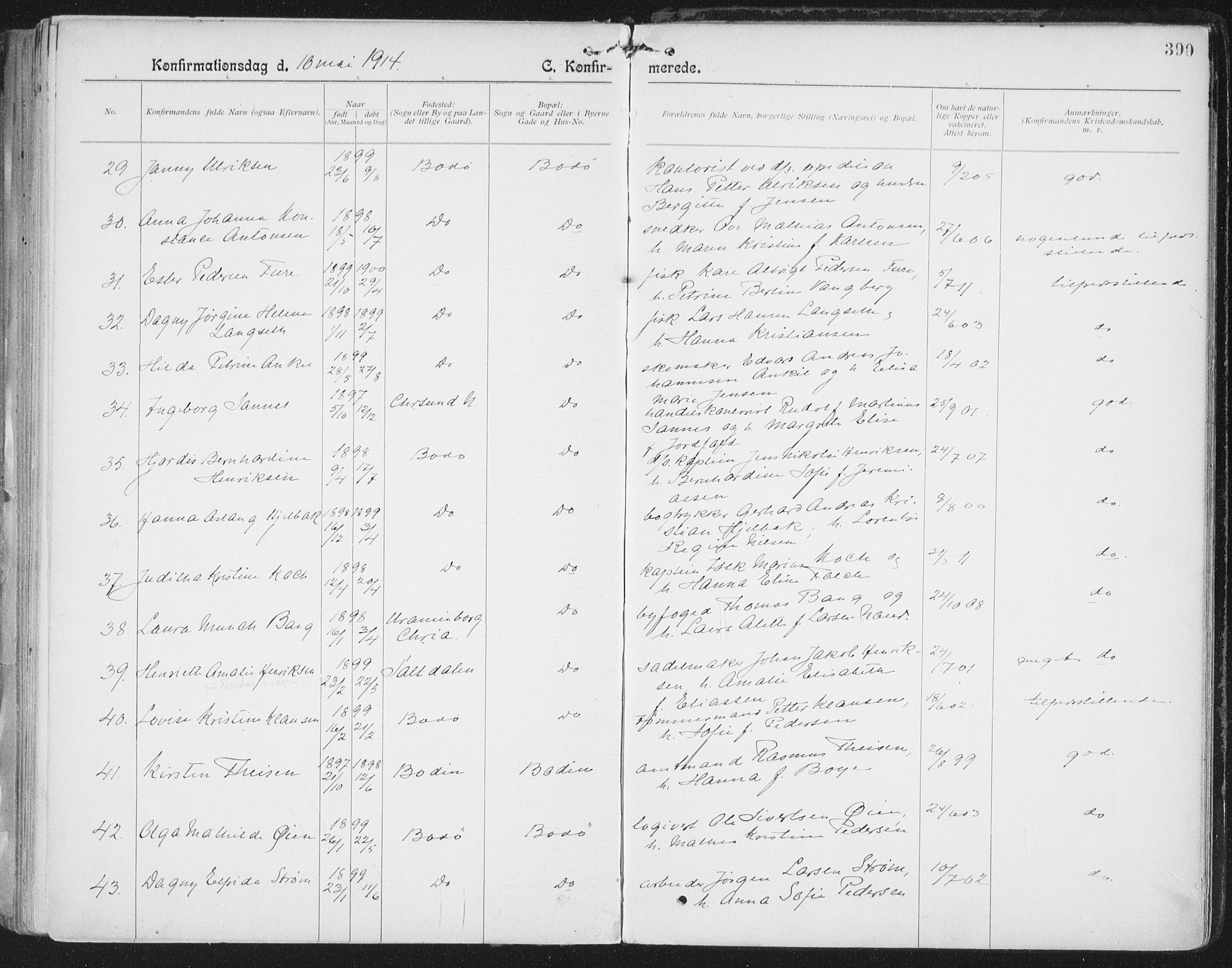 Ministerialprotokoller, klokkerbøker og fødselsregistre - Nordland, AV/SAT-A-1459/801/L0011: Parish register (official) no. 801A11, 1900-1916, p. 390