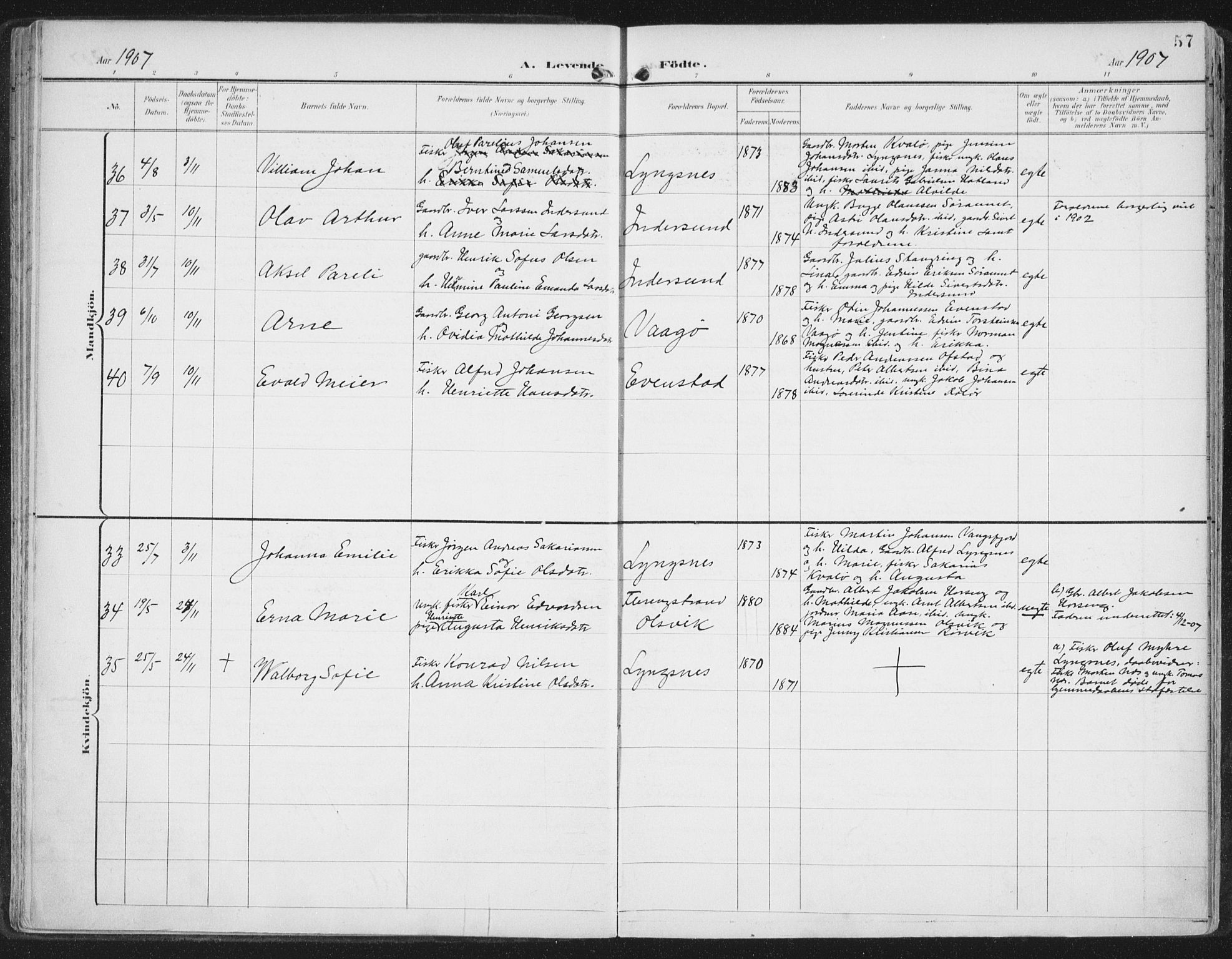 Ministerialprotokoller, klokkerbøker og fødselsregistre - Nord-Trøndelag, AV/SAT-A-1458/786/L0688: Parish register (official) no. 786A04, 1899-1912, p. 57