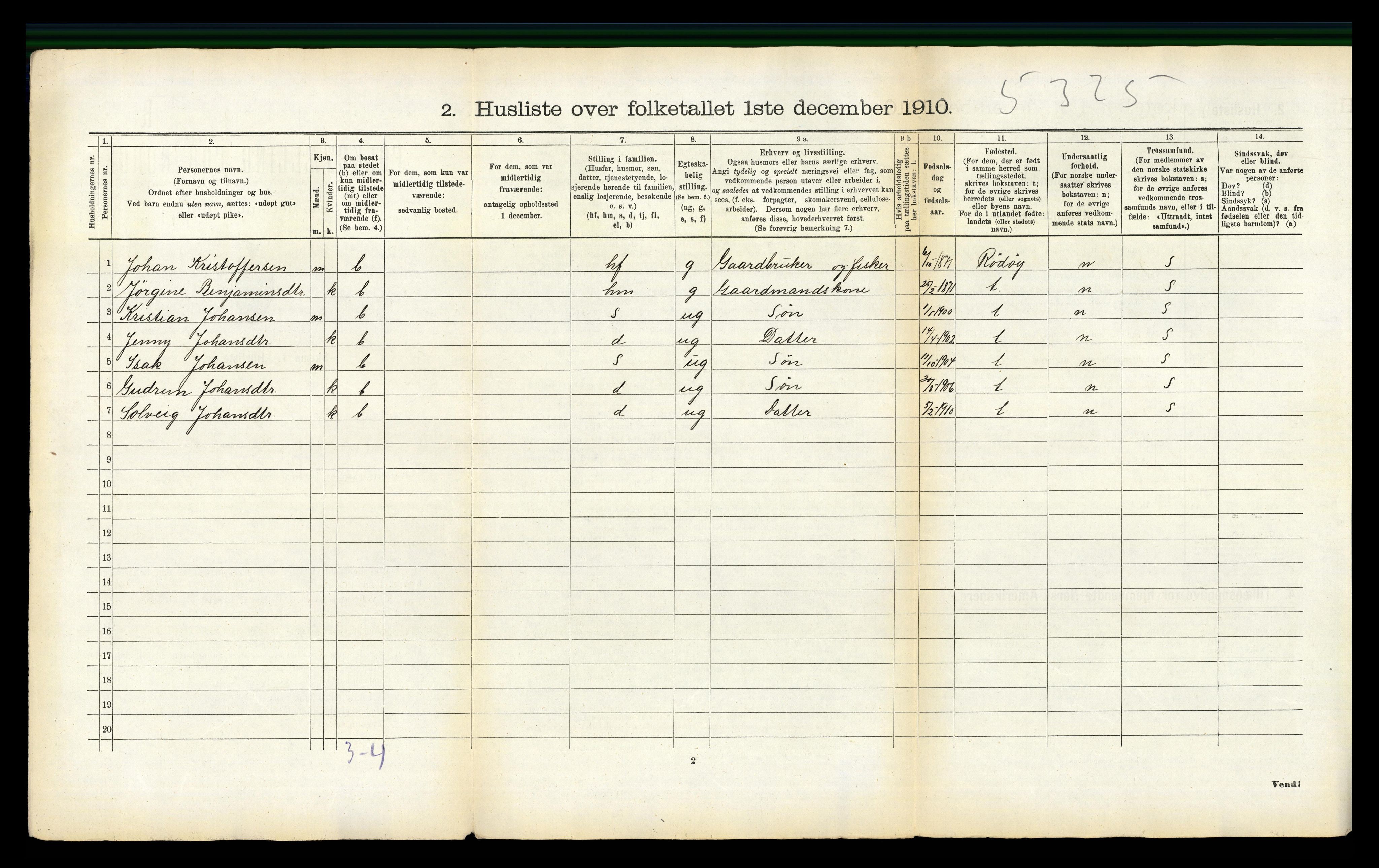 RA, 1910 census for Lurøy, 1910, p. 757