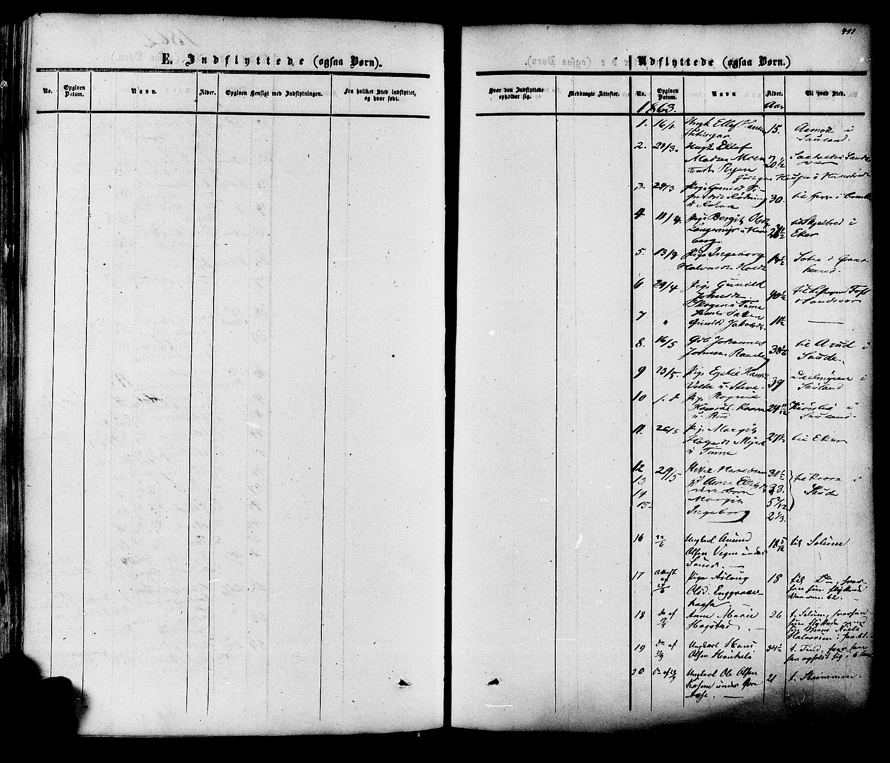 Heddal kirkebøker, SAKO/A-268/F/Fa/L0007: Parish register (official) no. I 7, 1855-1877, p. 451