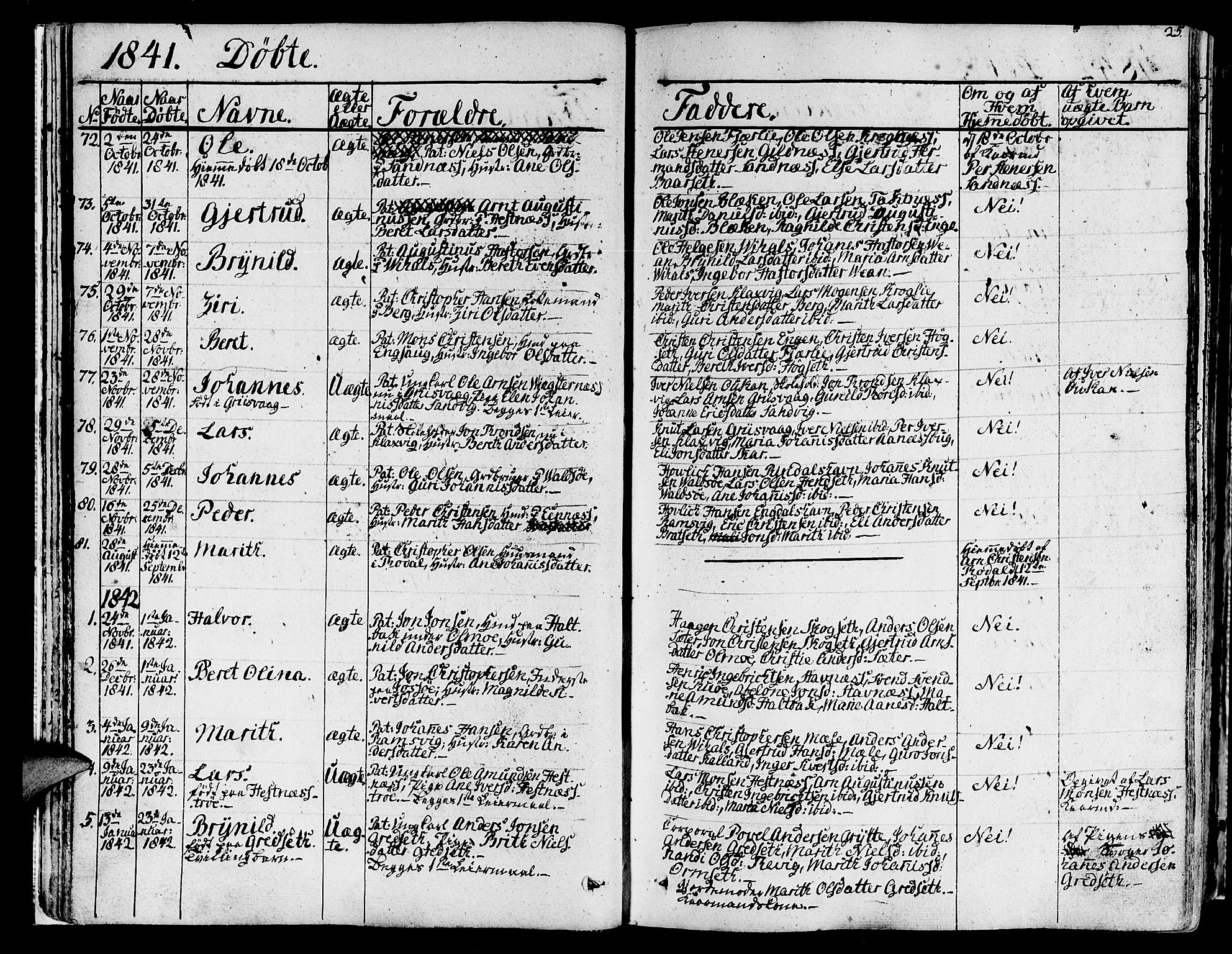 Ministerialprotokoller, klokkerbøker og fødselsregistre - Møre og Romsdal, SAT/A-1454/578/L0904: Parish register (official) no. 578A03, 1836-1858, p. 25