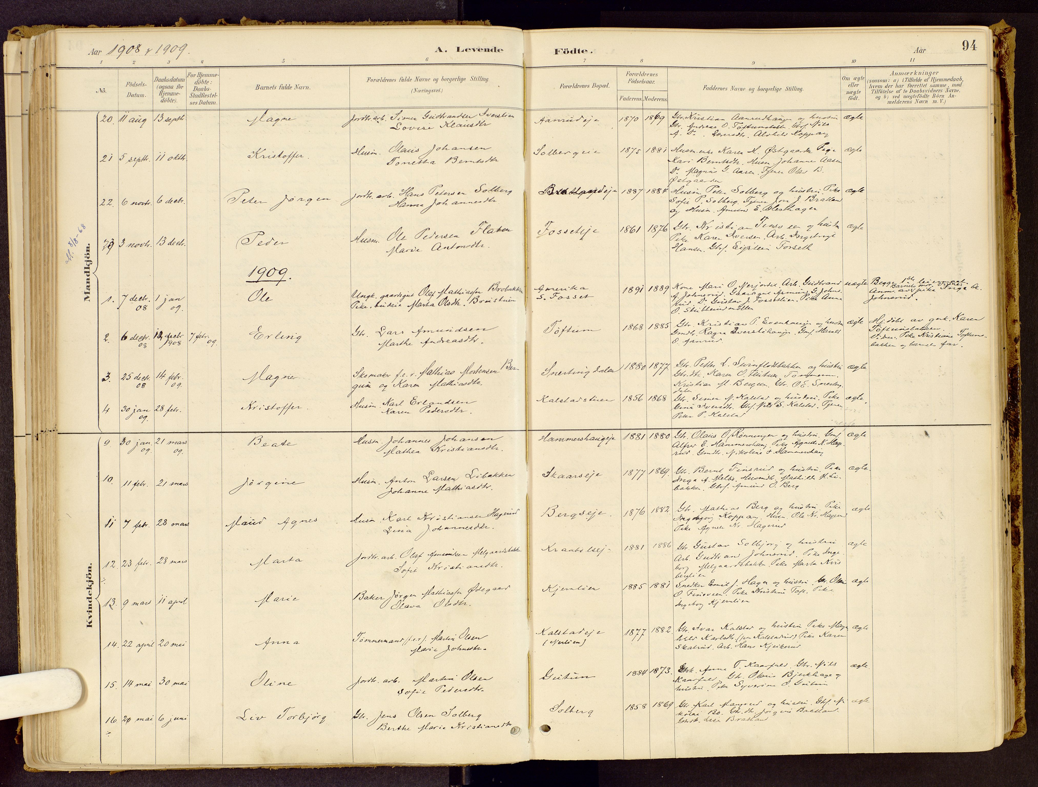 Vestre Gausdal prestekontor, AV/SAH-PREST-094/H/Ha/Haa/L0001: Parish register (official) no. 1, 1887-1914, p. 94