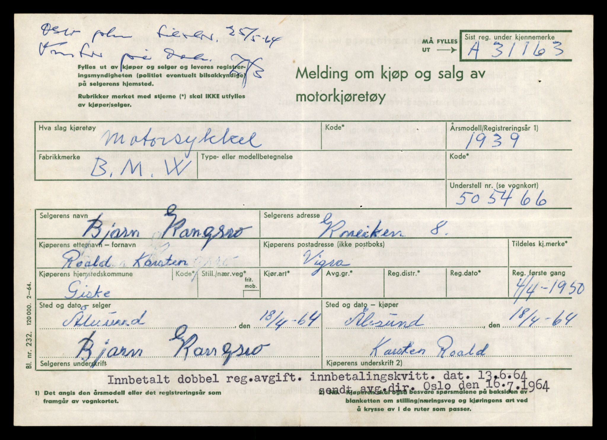 Møre og Romsdal vegkontor - Ålesund trafikkstasjon, AV/SAT-A-4099/F/Fe/L0026: Registreringskort for kjøretøy T 11046 - T 11160, 1927-1998, p. 1061