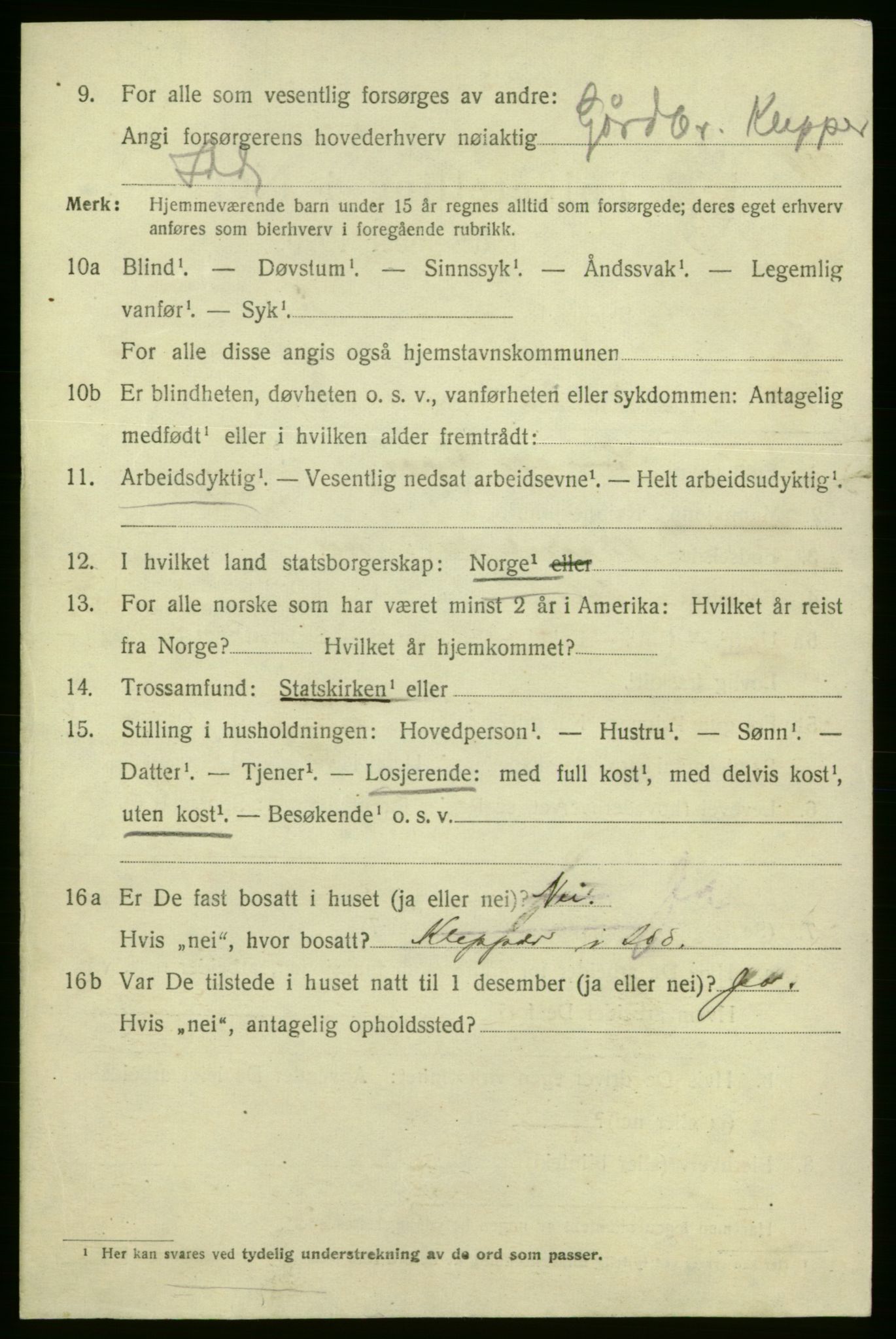 SAO, 1920 census for Fredrikshald, 1920, p. 10264